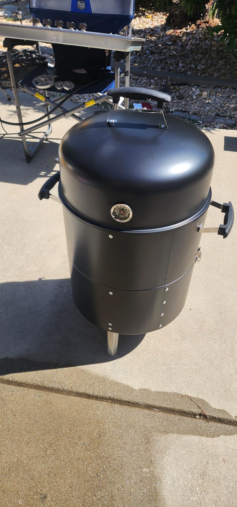 Realcook Vertical 17 Inch Steel Charcoal Smoker, Heavy Duty Round BBQ Grill for Outdoor Cooking customer photo 1