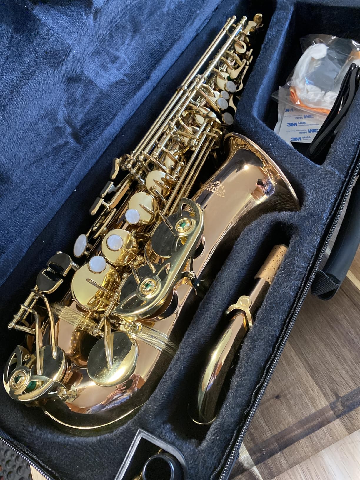EASTROCK Alto Saxophone Gold E Flat Sax Full Kit for Students Beginner with Carrying Case, Mouthpiece, Mouthpiece Cushion Pads, Cleaning Cloth & Cleaning Rod, White Gloves, Neck Strap customer photo 1
