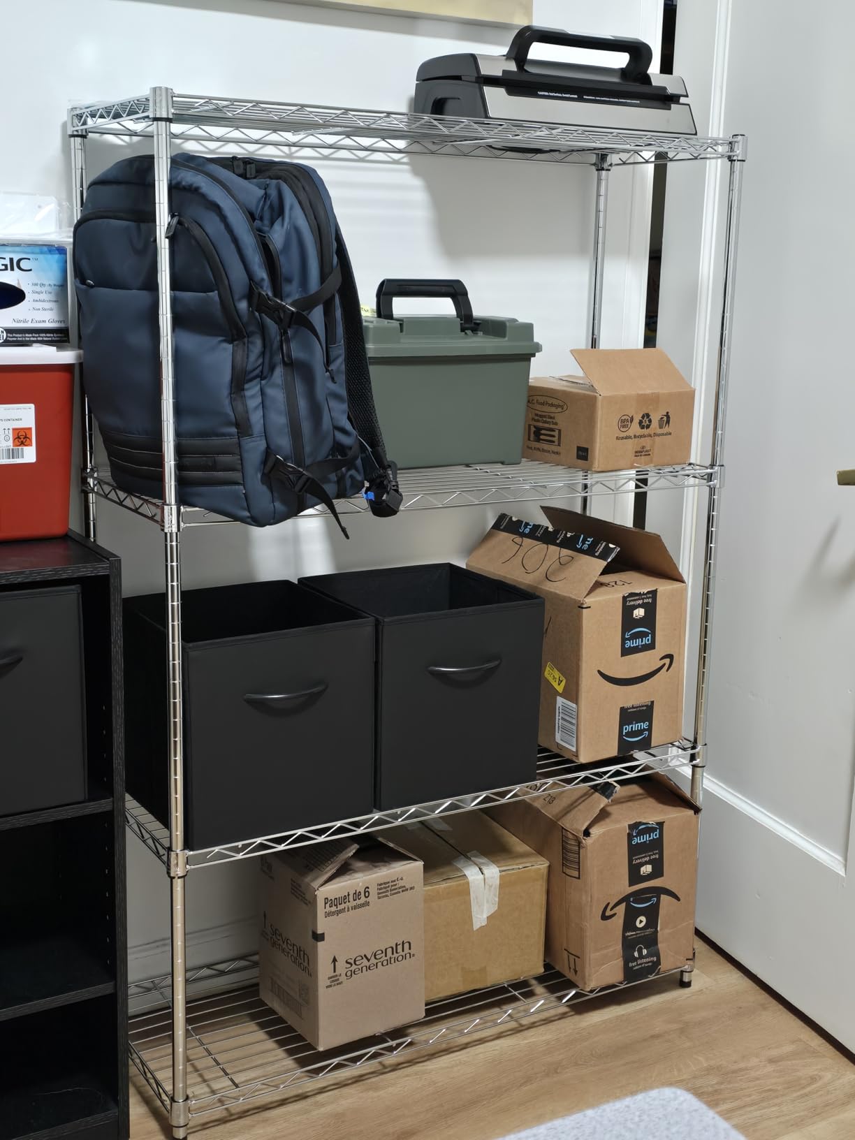BestOffice 4-Tier Wire Storage Shelves | 36x14x54 | Black | with Adjustable Racks | Heavy-Duty Metal Shelf, Holds Upto 1000 lbs | No-Tool Assembly | Ideal for Home & Garage Shelving customer photo 2