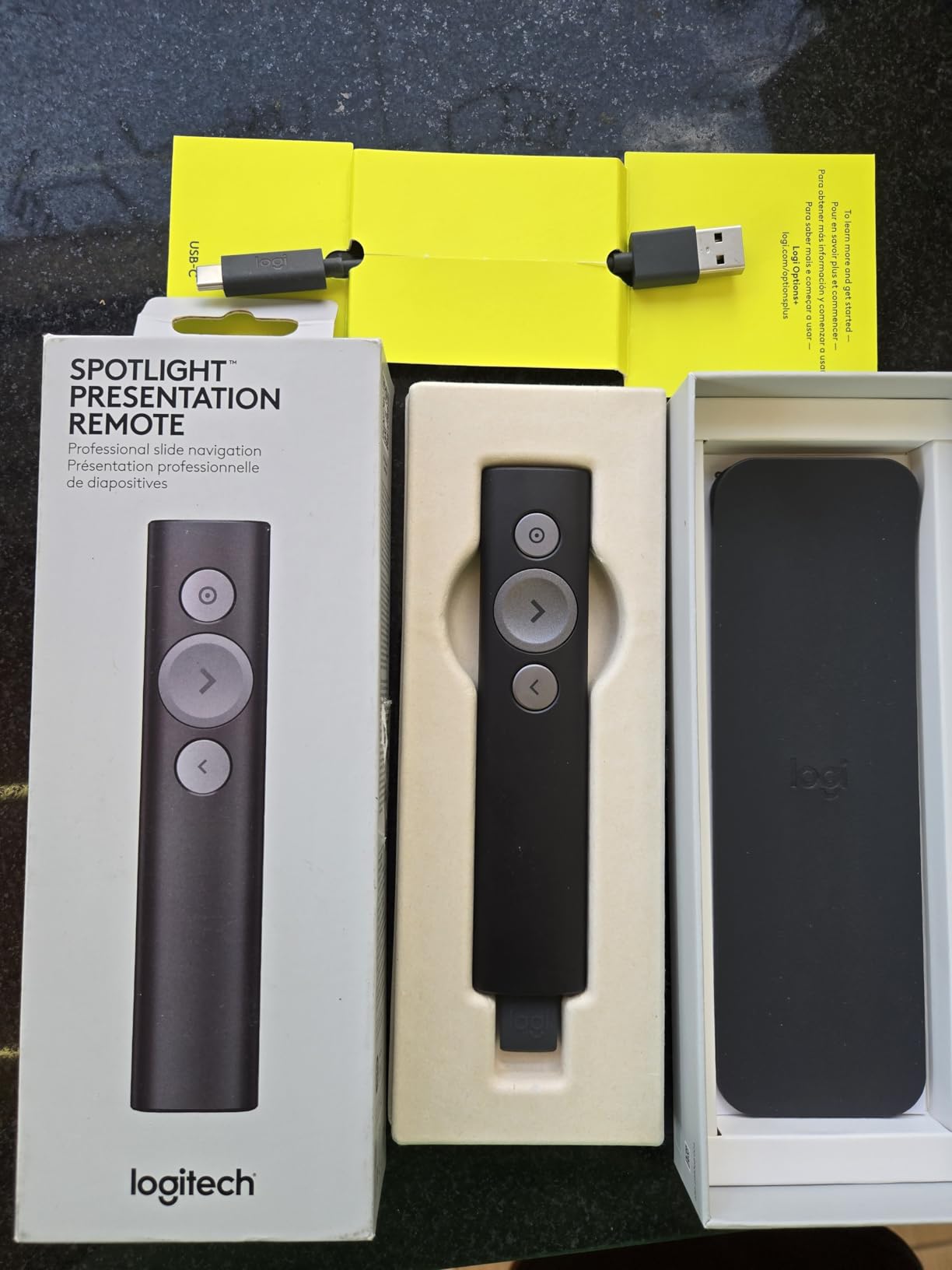 Logitech Spotlight Presentation Remote - Universal Wireless Presentation Clicker with Laser Pointer, Advanced Digital Highlighting, Bluetooth, 30m Range and Quick Charging - Black customer photo 1