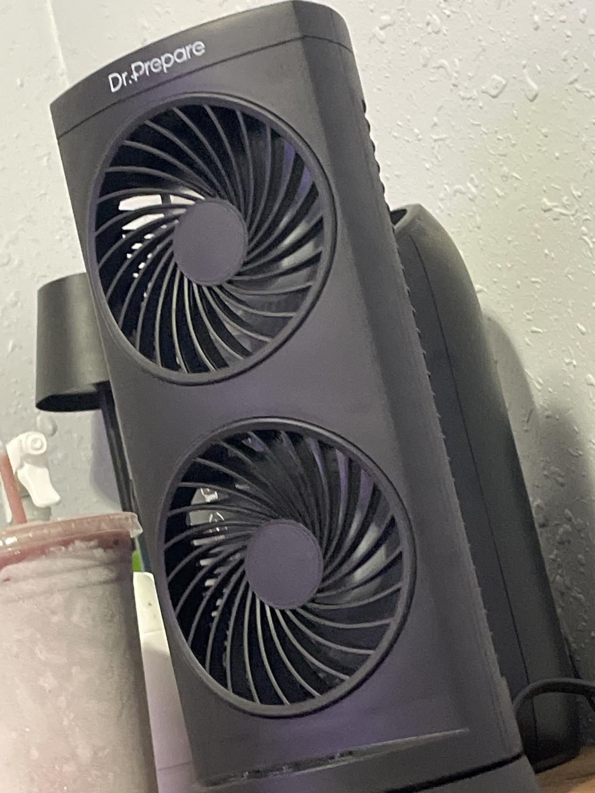 Dr. Prepare Desk Fan Tower Fan Cooling Fan, Portable Oscillating Fan with 3-Speed Options, Dual Air Circulation, 110° Oscillation, 3 Timers, Table Fan for Bedroom Dorm Room Office Desktop, 13 inch customer photo 2
