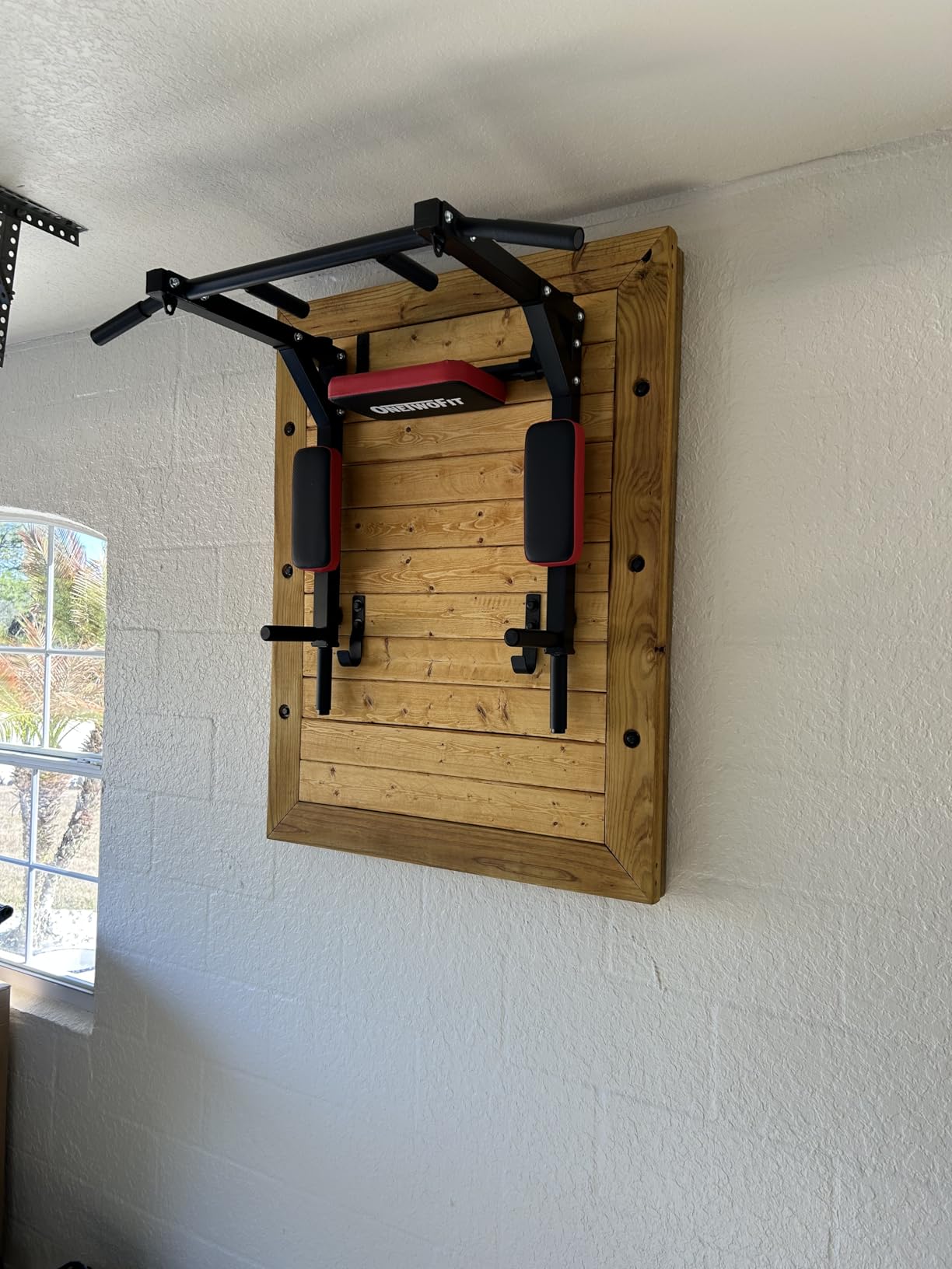 OneTwoFit Multifunctional Wall Mounted Pull Up Bar Chin Up bar Dip Station for Indoor Home Gym Workout, Power Tower Set Training Equipment customer photo 1
