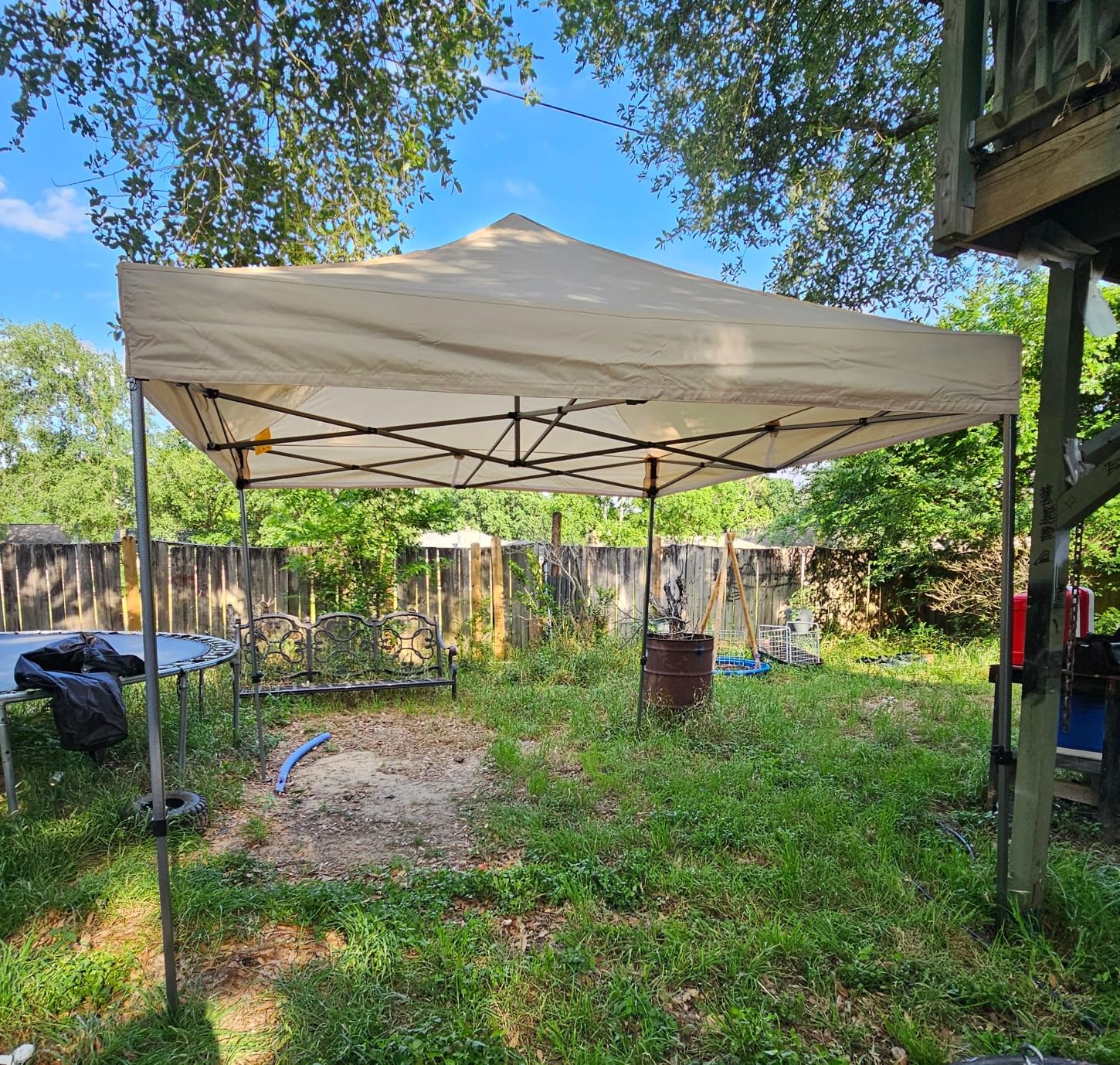 Yaheetech Heavy Duty Pop Up Canopy Tent, 10x15 Commercial Instant Shelter Tent, Outdoor Adjustable Canopy with Wheeled Bag, 4 Sandbags & 8 Stakes, White customer photo 2