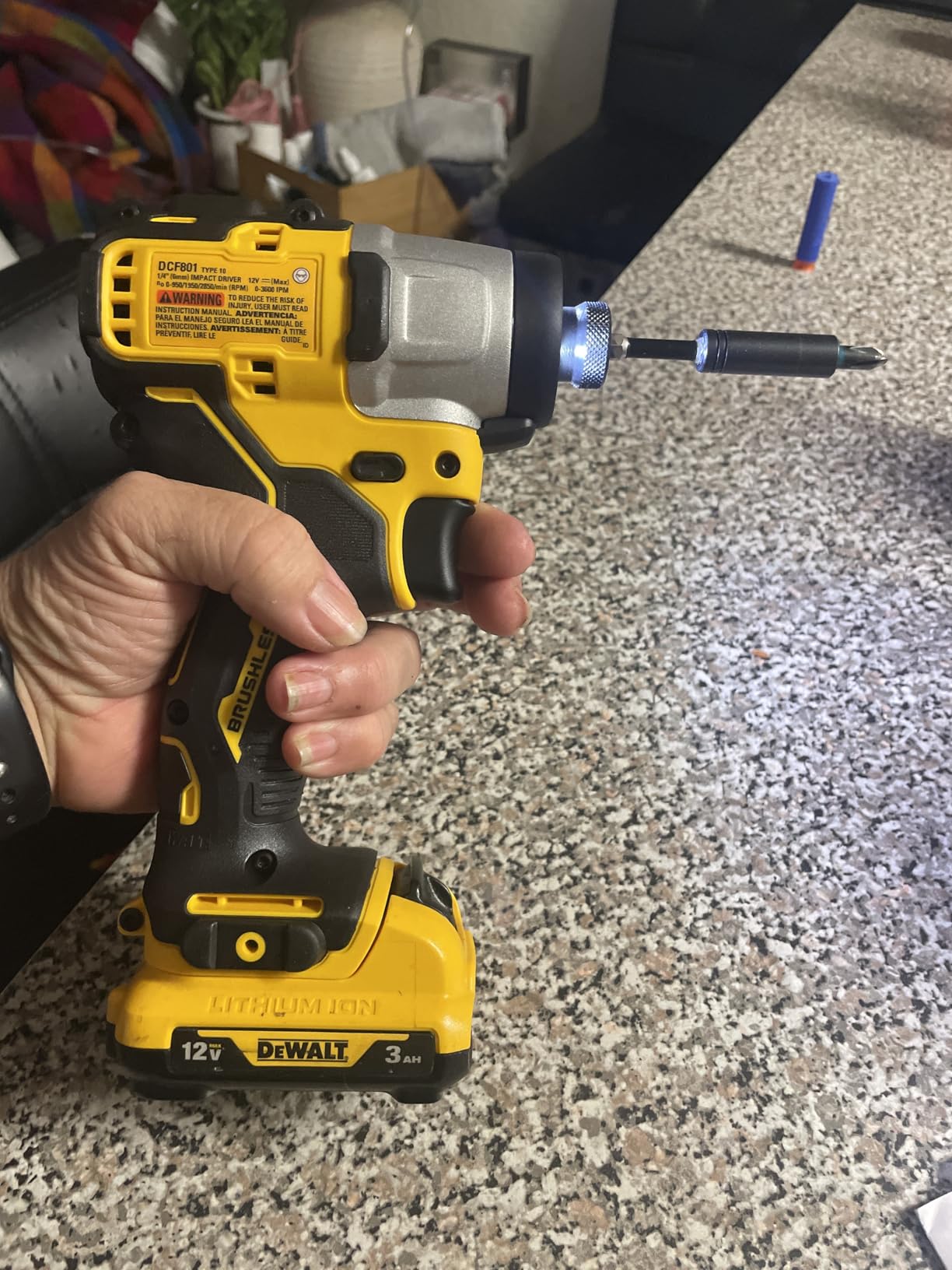 DEWALT XTREME 12V MAX Impact Driver, Cordless, 1/4-Inch, Tool Only (DCF801B) customer photo 1