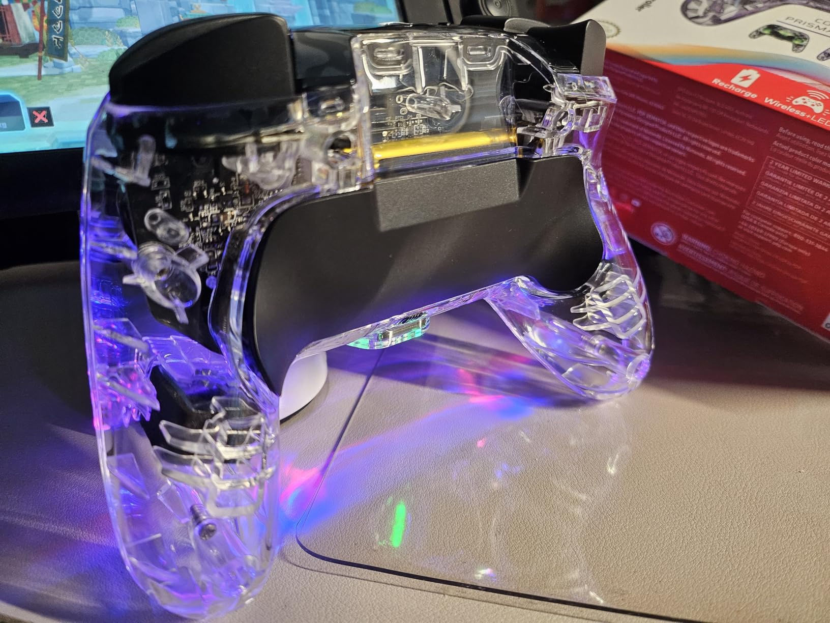 Afterglow Wireless RGB Controller - Nintendo Switch/Switch Lite/Switch OLED Model, Nintendo Switch 2, Prismatic LED Lighting, Full Motion Control Gamepad, Customizable Paddle Buttons, Rechargeable Battery, Translucent customer photo 2