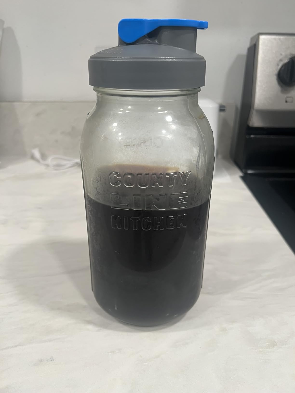 County Line Kitchen Glass Cold Brew Coffee Maker with Lid - Wide Mouth, 2 Quart (64 oz) - Heavy Duty, Leak Proof - Sun & Iced Tea Pitcher, Cold Brew Coffee, Breast Milk Storage, Water - Gray customer photo 2