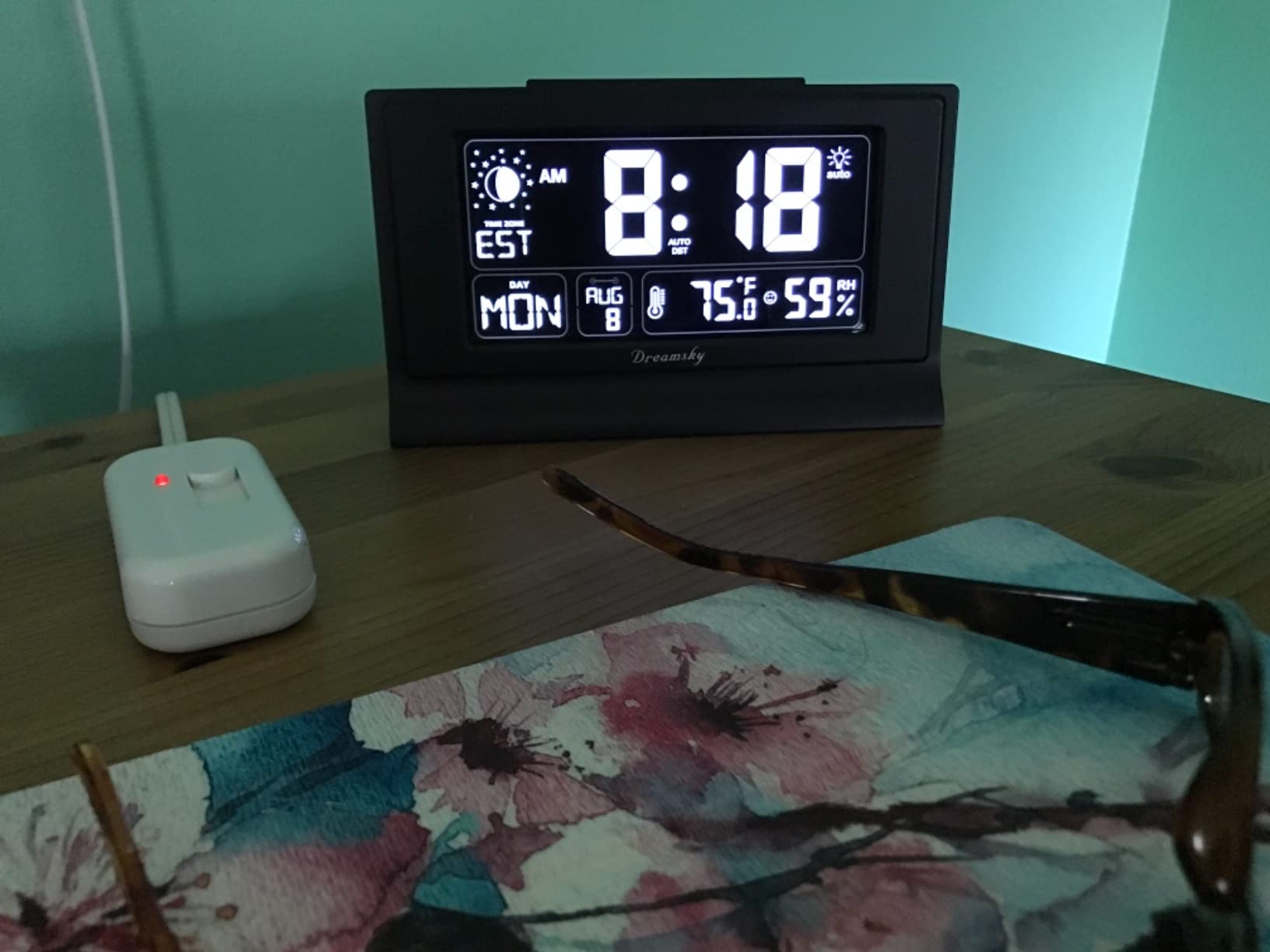 DreamSky Alarm Clocks for Bedrooms with Battery Backup, Auto Set Digital Clock with Date and Day of Week, 5 Inch Large Display with Weekday Temperature, USB Ports, Auto DST, Brightness Dimmer, 12/24H customer photo 1