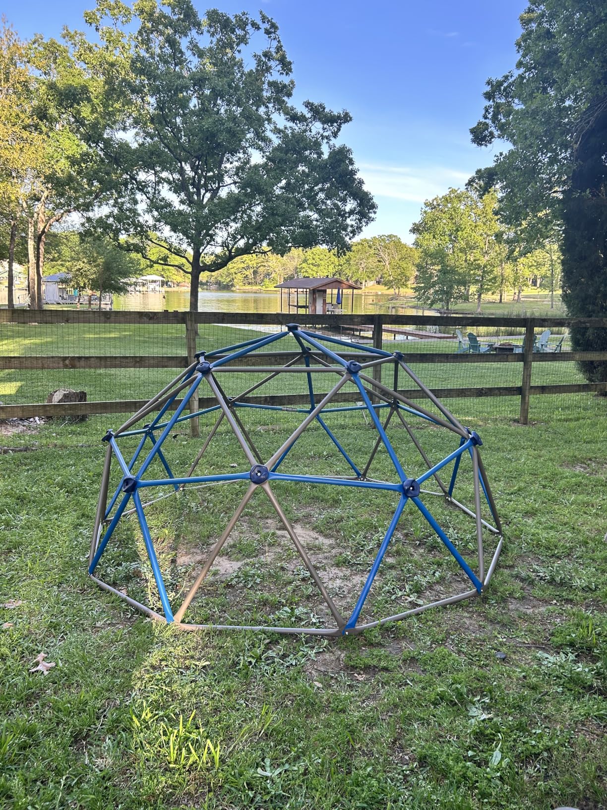 Lifetime 90939 Geometric Dome Climber Jungle Gym, 4.5' High x 9' Wide, Blue & Brown customer photo 1
