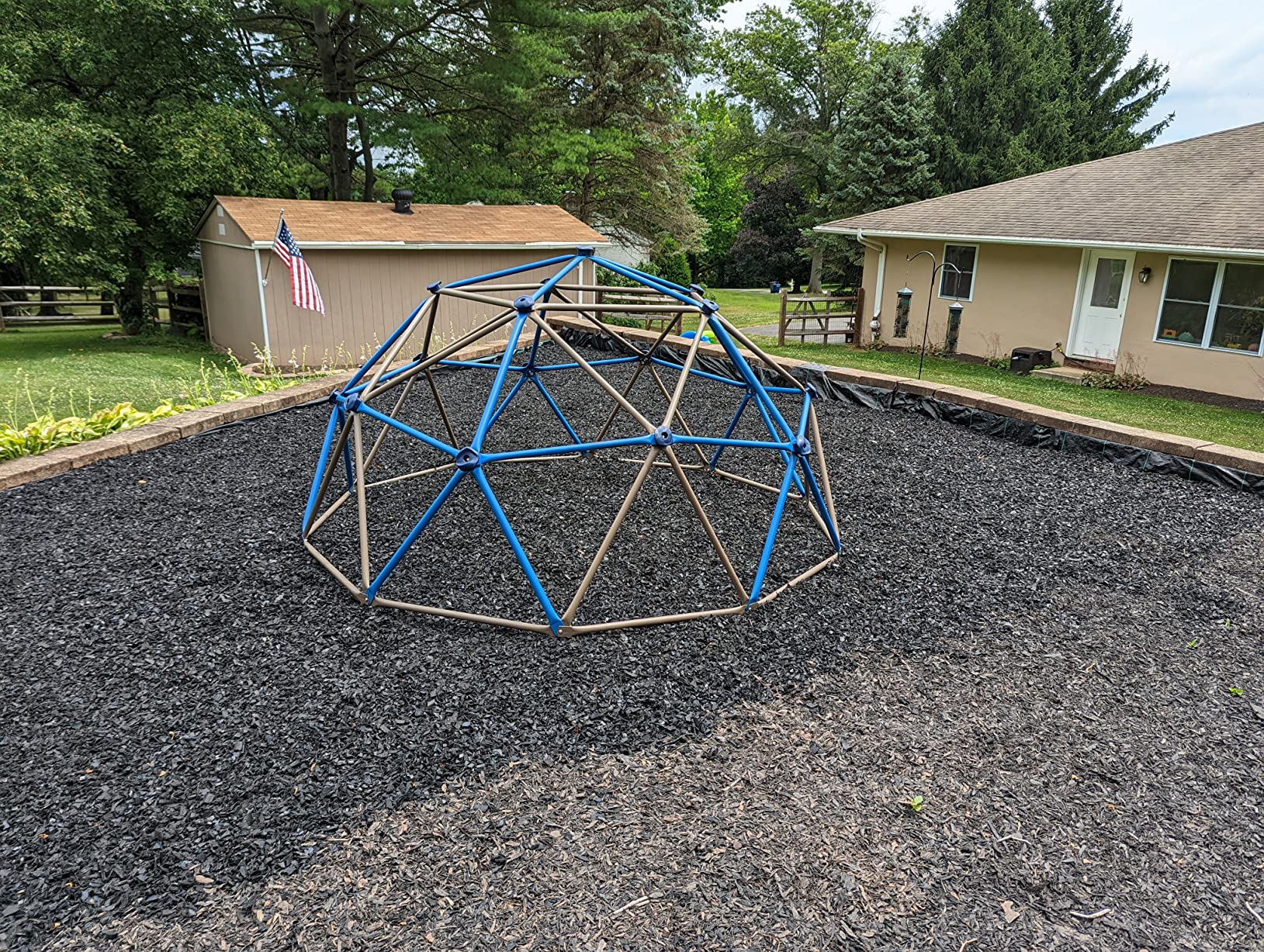 Lifetime 90939 Geometric Dome Climber Jungle Gym, 4.5' High x 9' Wide, Blue & Brown customer photo 2