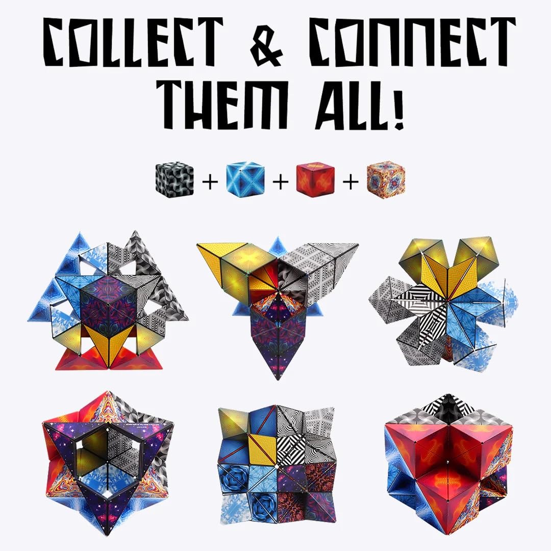 Shashibo Shape Shifting Box - STEM Fidget Toy with Ultra Strong Magnets - Sensory Puzzle Cube Transforms Into 100+ Shapes customer photo 2