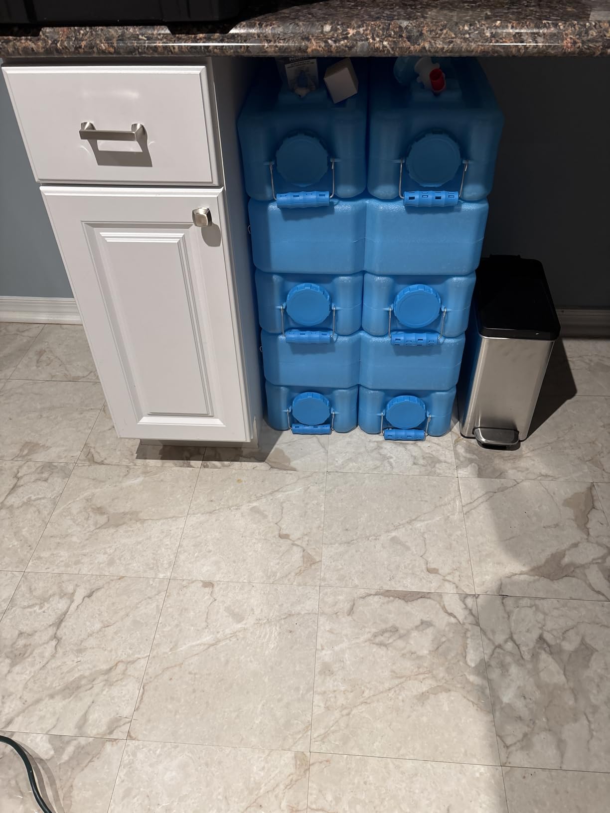 WaterBrick International WaterBrick Water Storage Containers for Emergency Water Storage | 4-Pack of Stackable 3.5 Gallon Water Container Bricks | Food-Grade HDPE Plastic | BPA-Free | STD Blue customer photo 1