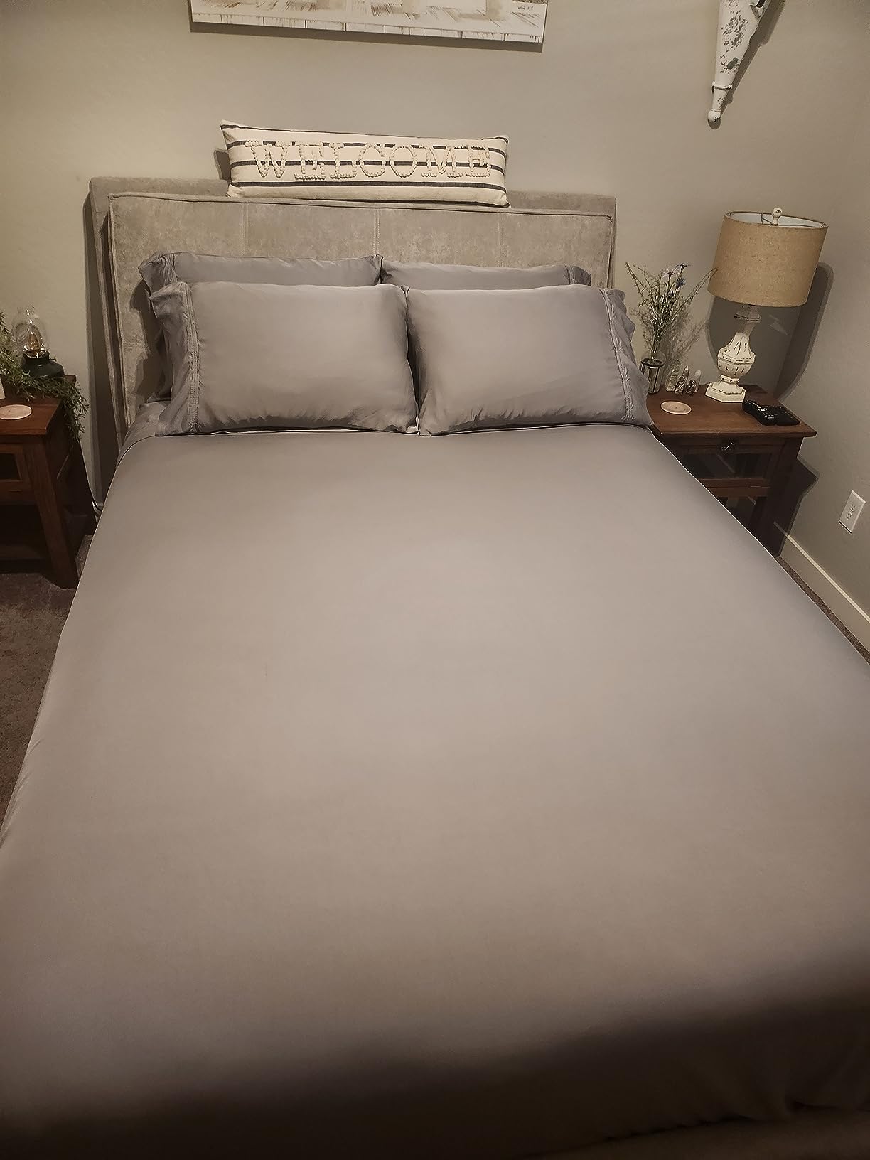 BAMPURE Luxury Series Queen Sheet Set - 100% Pure Viscose Bamboo Sheets - Super Soft, Cooling for Hot Sleepers - Deep Pocket (Up to 16'') (White) customer photo 1