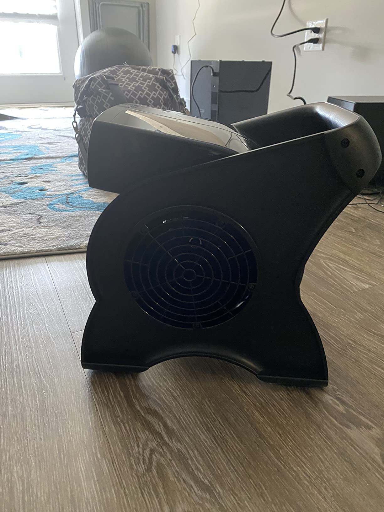Lasko Portable Utility Fan, 12-inch 289 CFM Pivoting High Velocity Air Mover Blower Fan, 3 Speeds, 2 Accessory Outlets 120V, Black, U12104 customer photo 1