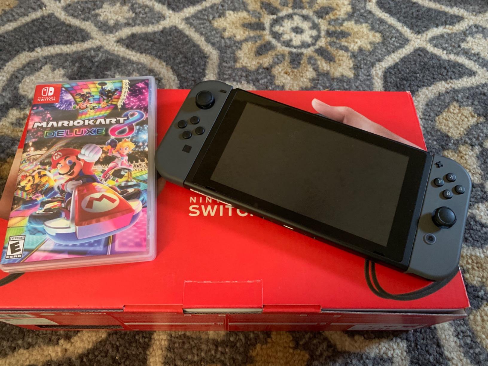 Nintendo Switch w/ Gray Joy-Con + Mario Kart 8 Deluxe (Full Game Download) - Switch customer photo 2