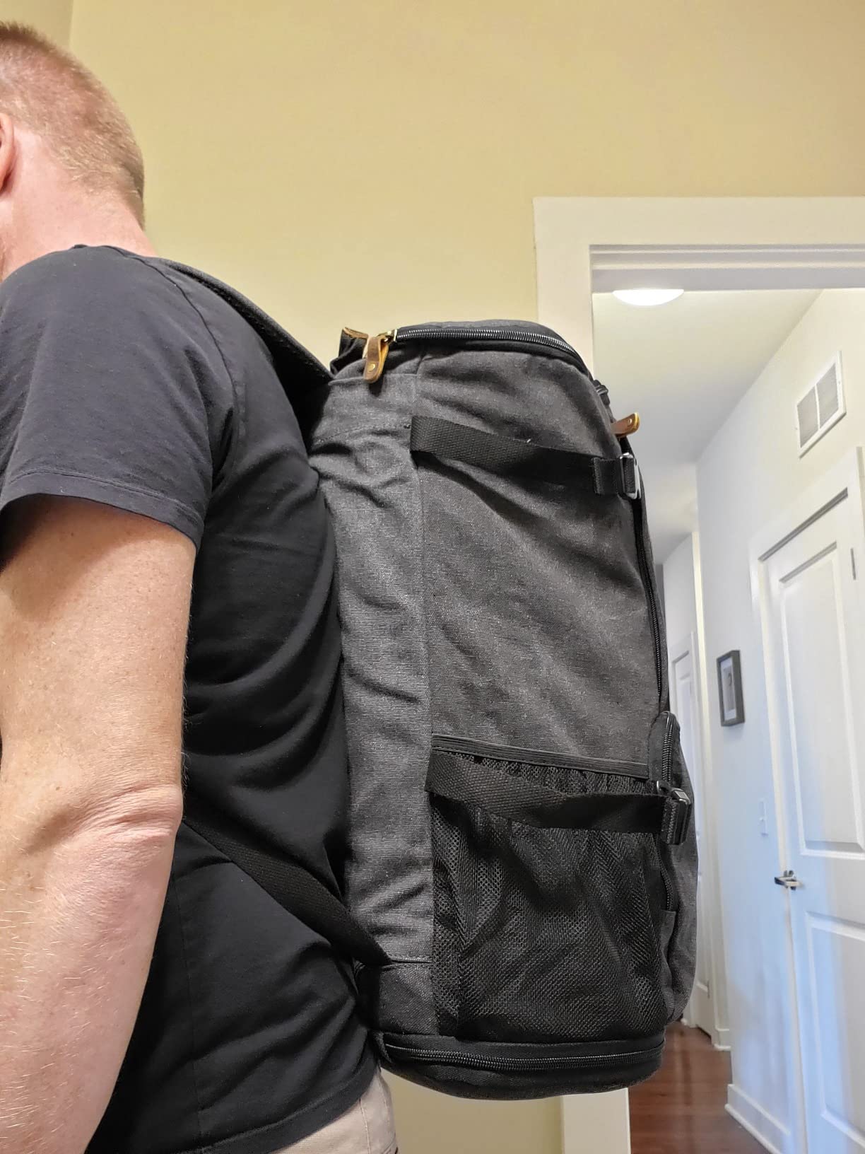 G-FAVOR 40L Travel Backpack for Men, Large Vintage Canvas Rucksack 3 in 1 Convertible Duffel Bag Carry On Backpack Fits for 17.3 Inch Laptop customer photo 2