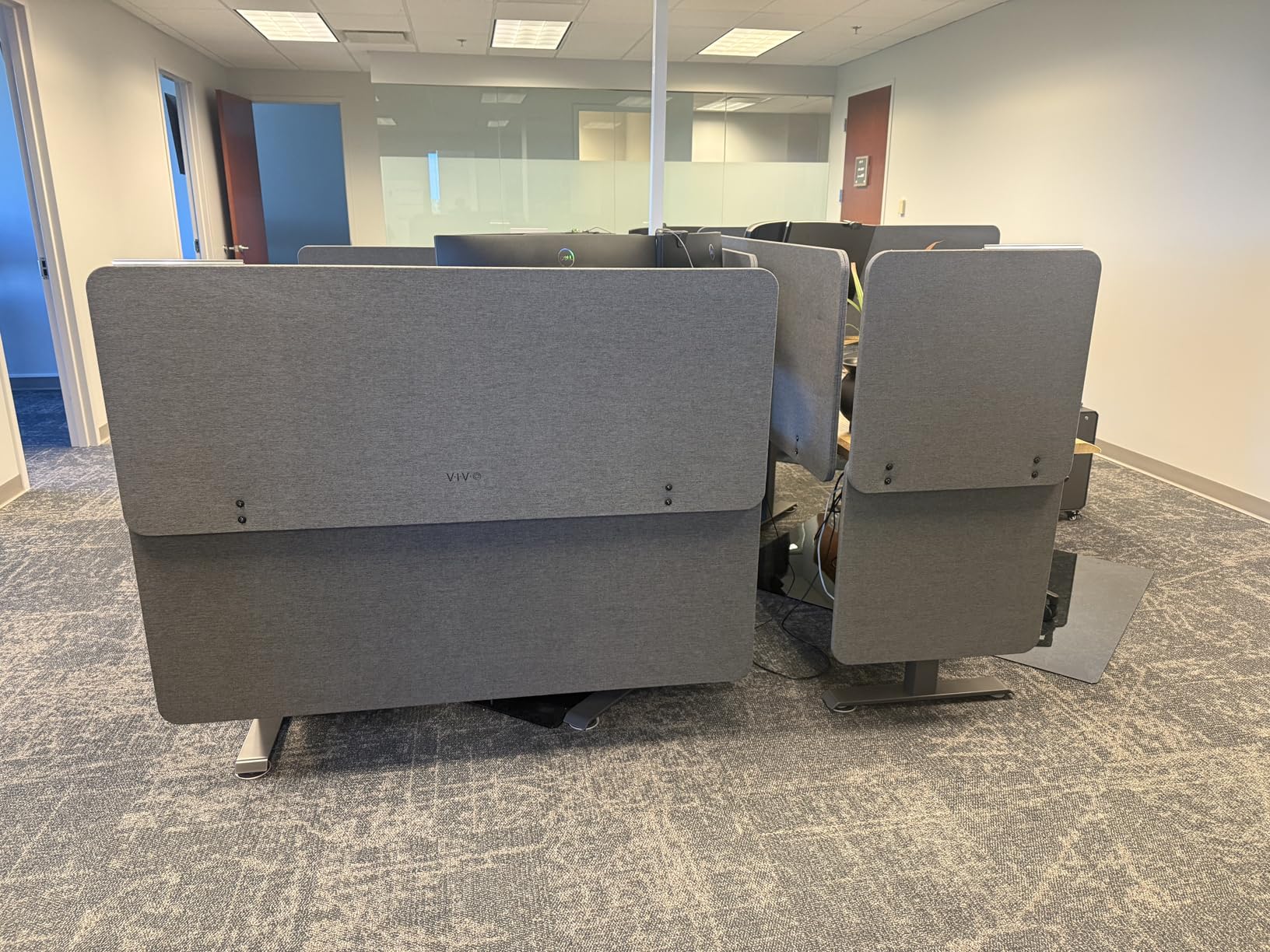 VIVO Clamp-on/Screw-on 60 x 24 inch Privacy Panel, Sound Absorbing Cubicle Desk Divider, Acoustic Partition, Gray, PP-1-V060G customer photo 2