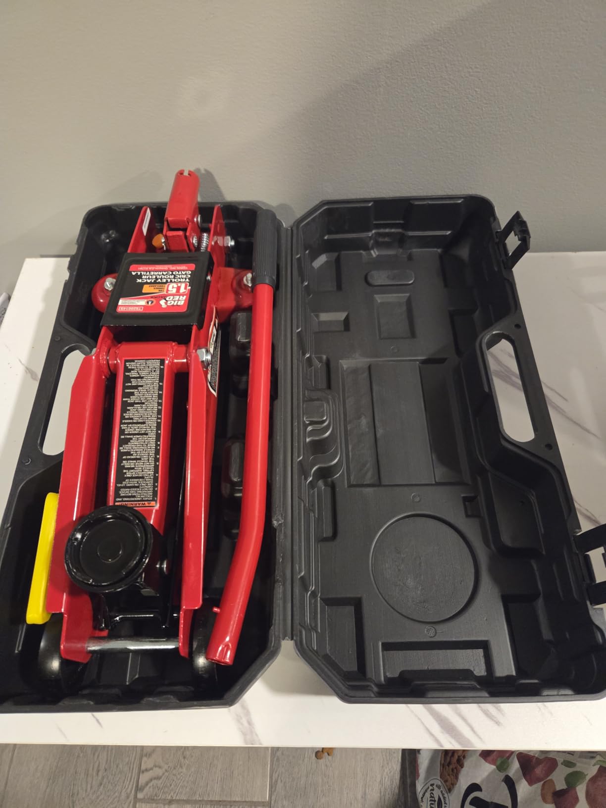 BIG RED T820014S Torin Hydraulic Trolley Service/Floor Jack with Blow Mold Carrying Storage Case, 1.5 Ton (3,000 lb) Capacity, Red customer photo 1