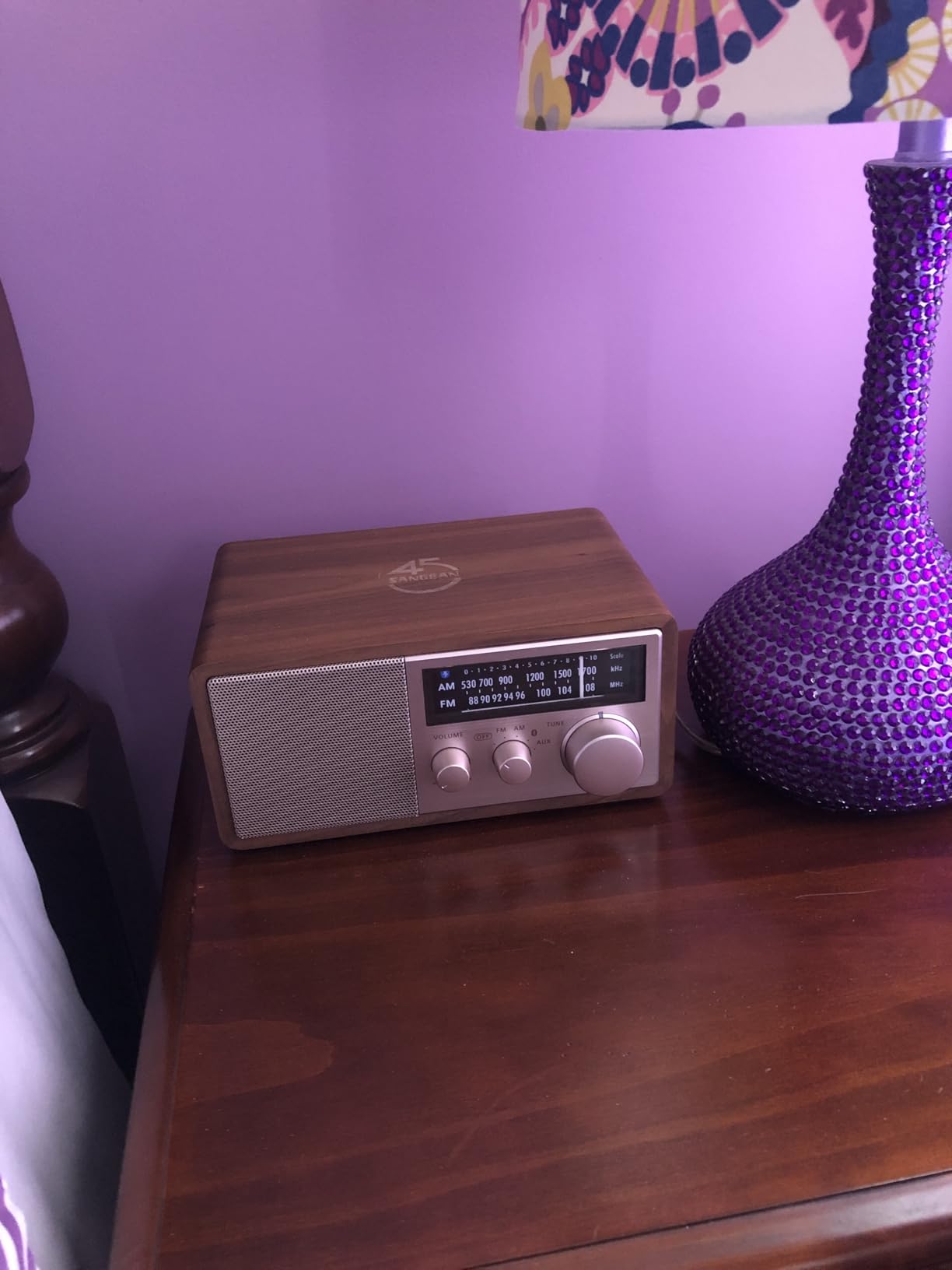 Sangean WR-16SE AM/FM/Bluetooth/Aux-in/USB Phone Charging 45th Anniversary Special Edition Wooden Cabinet Radio (Dark Walnut with Rose Gold) customer photo 1