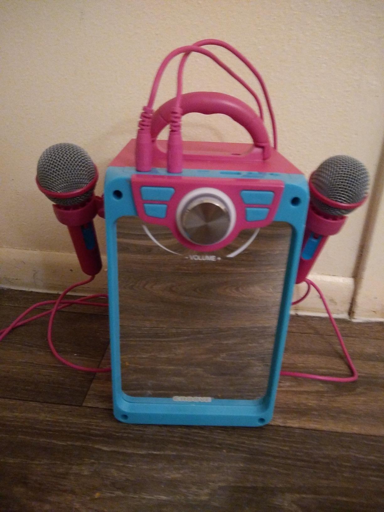 Rechargeable Karaoke Machine for Kids, Pink Portable Karaoke Set, Gift for Girl Speaker & 2 Microphones, Bluetooth/AUX/USB, Best Birthday Gifts for Girls Ages 8 9+ Years Old, Easter Gifts for Kids customer photo 1