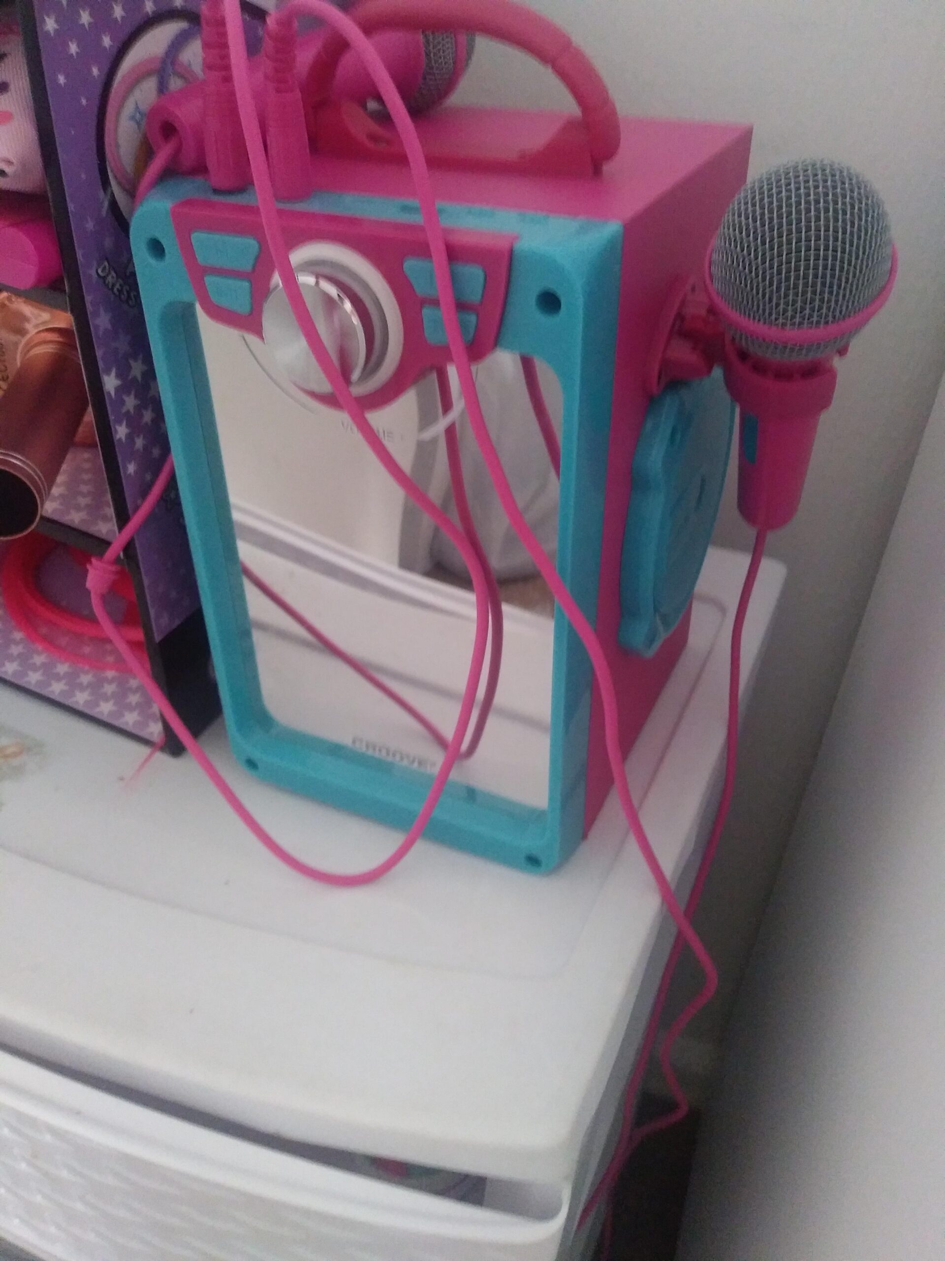 Rechargeable Karaoke Machine for Kids, Pink Portable Karaoke Set, Gift for Girl Speaker & 2 Microphones, Bluetooth/AUX/USB, Best Birthday Gifts for Girls Ages 8 9+ Years Old, Easter Gifts for Kids customer photo 2