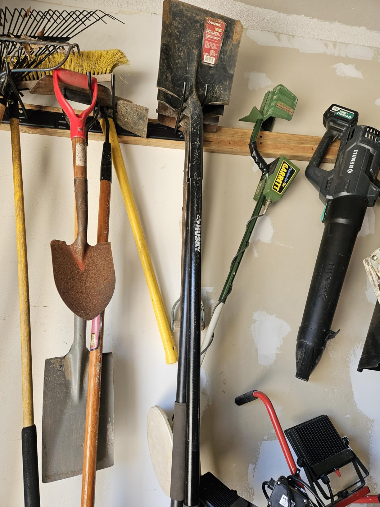 StoreYourBoard 36 Inch Garage Tool Organizer Wall Mount | Garden Tool Organizer System | Heavy Duty Garden Tool Storage Rack for Yard Tools Rakes Shovels 250lbs Garage Organization | 4 PVC Coated Hooks customer photo 2