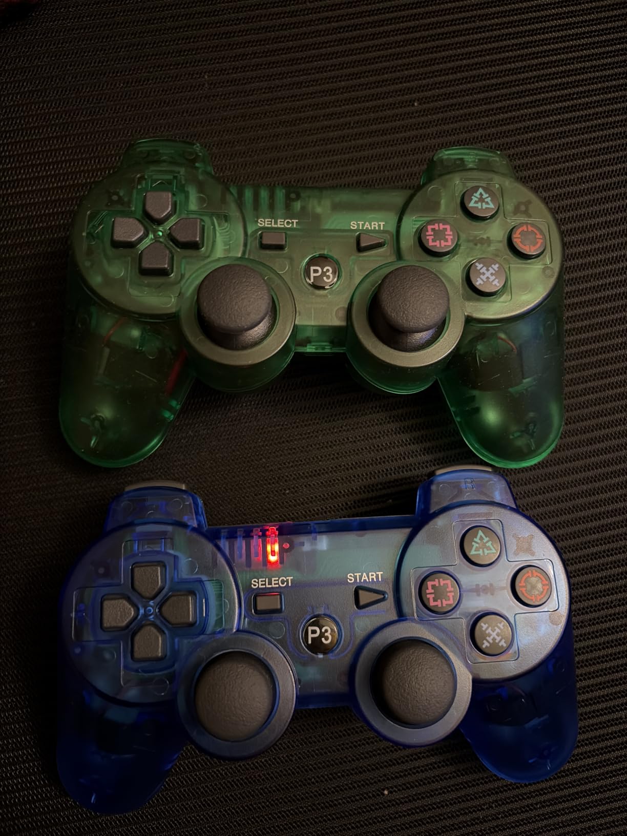 Wireless Controller for PS-3 Motion Sense Double Vibration Upgraded Gaming Remote for Play 3 with Charging Cord (Blue+Purple) customer photo 1