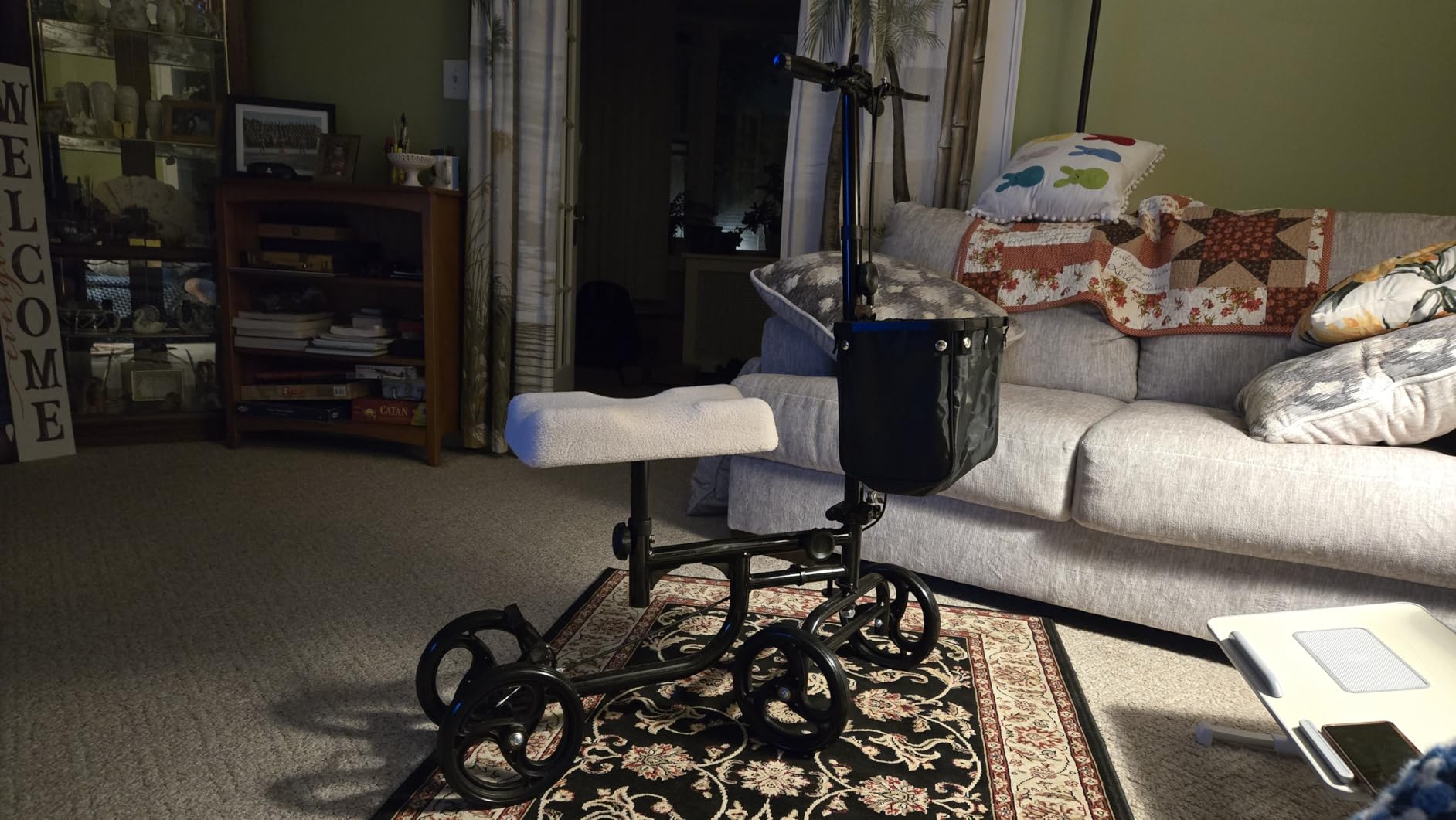 BodyMed Knee Walker, Steerable for Foot Injuries - Adjustable Scooter with Dual Brakes, Detachable Metal Basket & Cushioned Pad - Better Alternative to Crutches for Leg Recovery customer photo 2