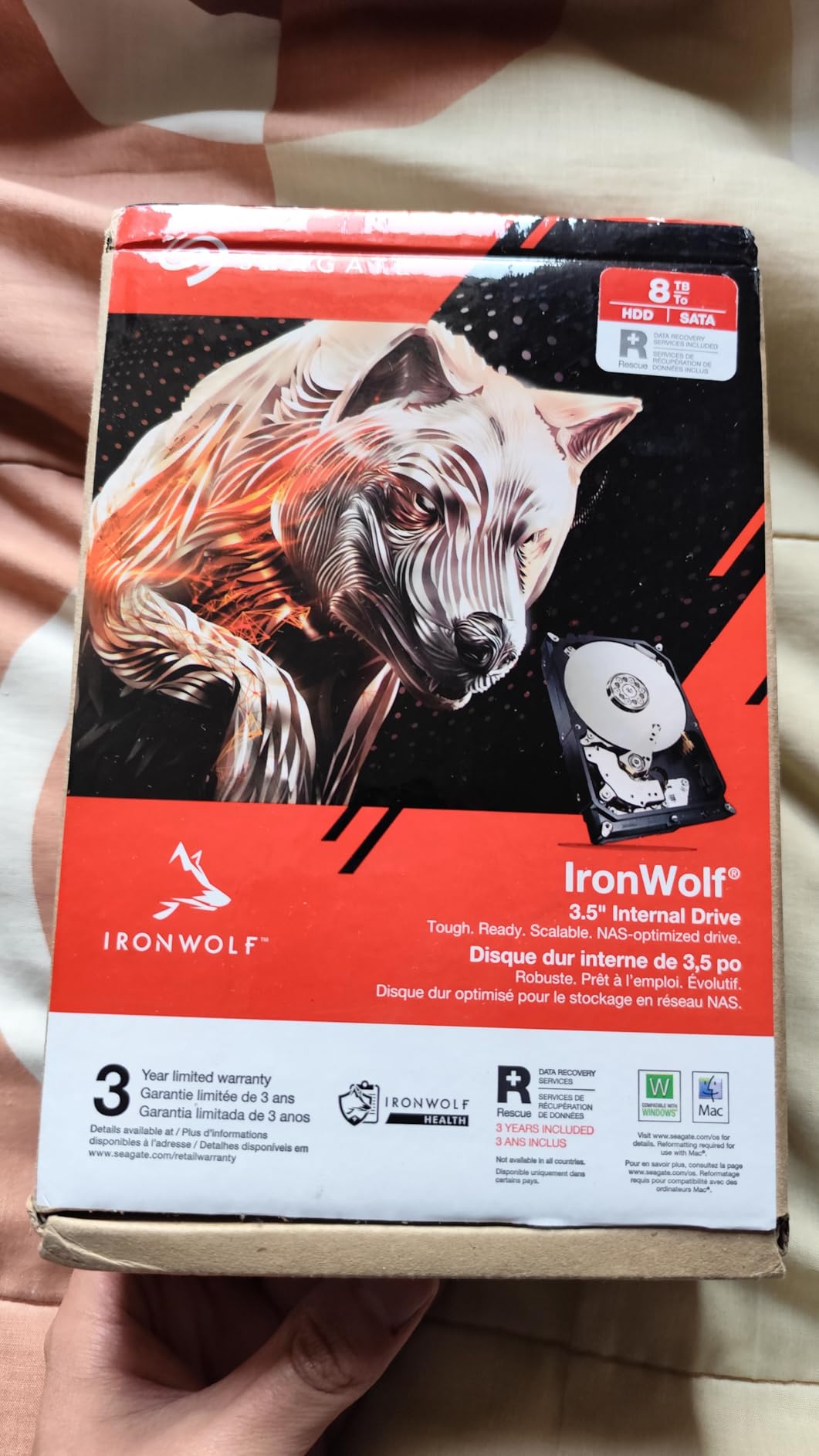 Seagate IronWolf 8TB NAS Internal Hard Drive HDD - 3.5 Inch SATA 6Gb/s 7200 RPM 256MB Cache for RAID Network Attached Storage customer photo 1