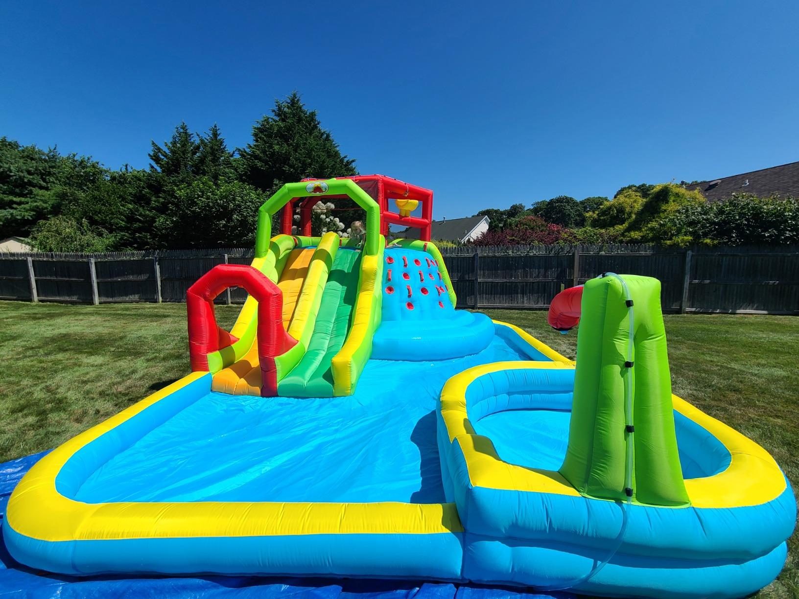 WELLFUNTIME Inflatable Water Slide Park, Bouncy Castle with Deep Pool, 191 x 157.5 x 100 Inch, Jumping Castle with Air Blower customer photo 2