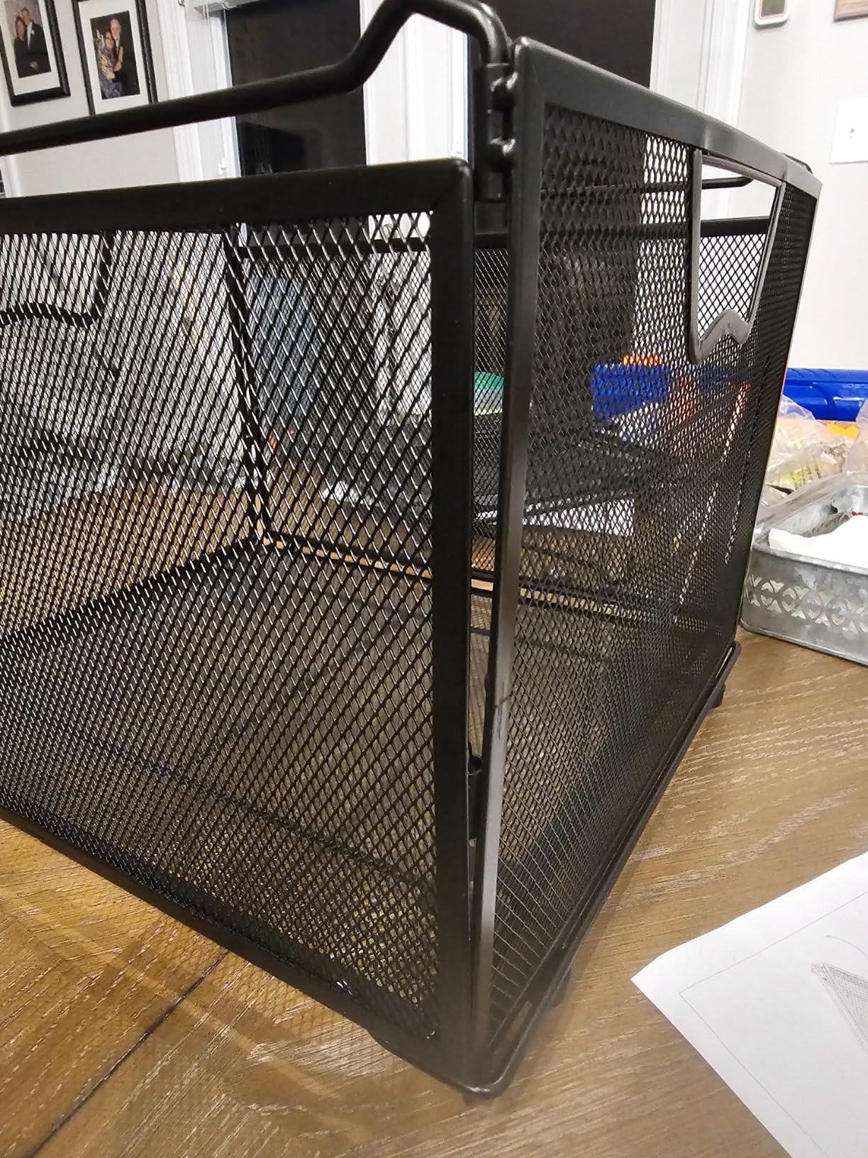 SIMPLE HOUSEWARE Stackable Mesh Hanging File Folder Organizer with Wheels, Black customer photo 2