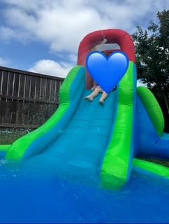 Action Air Inflatable Waterslide, Bounce House with Slide for Wet and Dry, Kids Backyard Waterpark for Summer Fun, Water Gun & Splash Pool for Age 3-8, Love for Kids customer photo 1