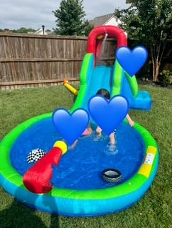 Action Air Inflatable Waterslide, Bounce House with Slide for Wet and Dry, Kids Backyard Waterpark for Summer Fun, Water Gun & Splash Pool for Age 3-8, Love for Kids customer photo 2