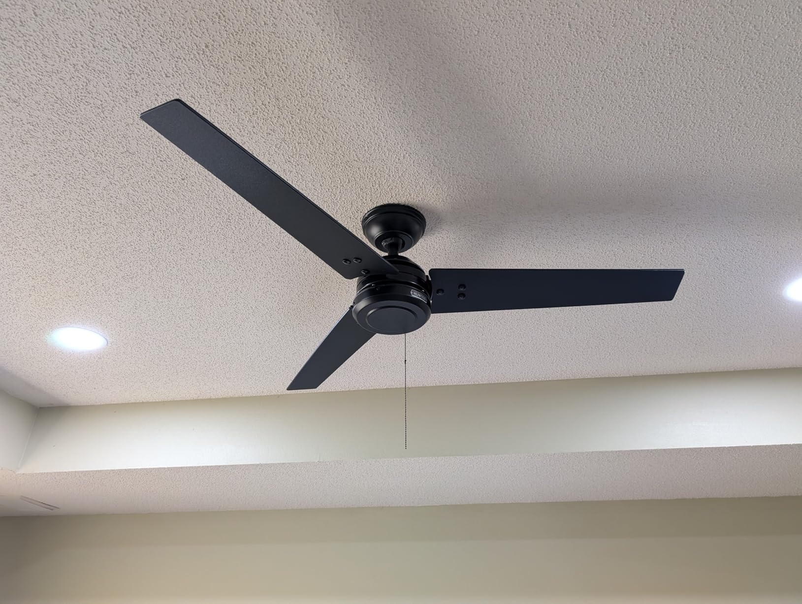 Hunter 44 inch Outdoor or Indoor Ceiling Fan No Light - Black Ceiling Fan without Light, For Patio, Porch, Garage, or Living Room, Standard Mount, 3 Blades, Pull Chain - Cassius customer photo 1