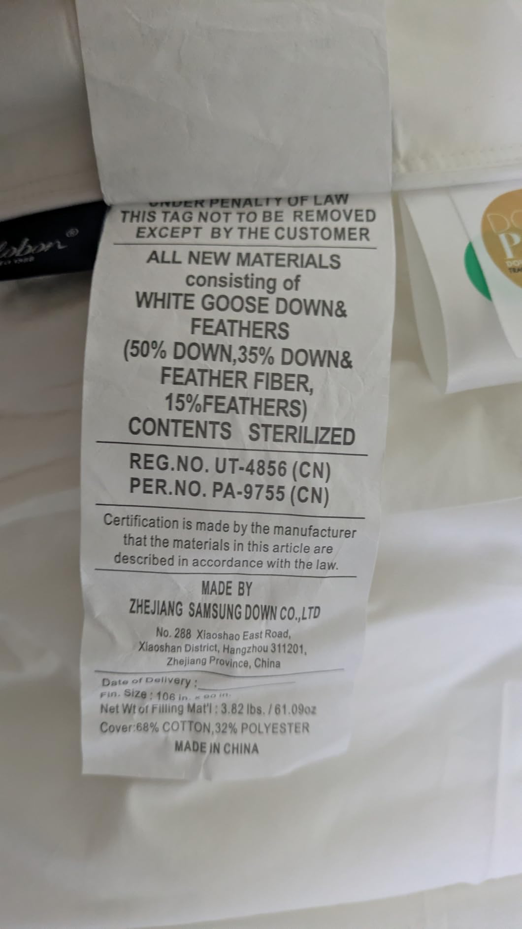 Globon Goose Down Comforter King Size, 800 Fill Power All Seasons Luxury Duvet Insert, Ultra Soft 420 Thread Count Noiseless Shell, Medium Weight with 8 Corner Tabs, White customer photo 1