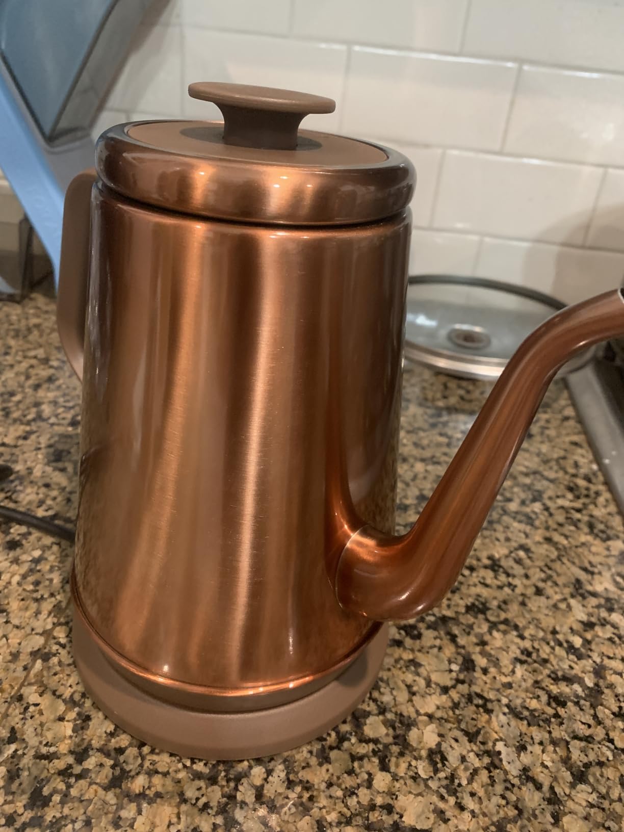 DmofwHi 1000W Gooseneck Electric Kettle (1.0L), 100% Stainless Steel BPA Free Tea Kettle with Auto Shut - Off Protection, Pour Over Coffee Kettle -Copper customer photo 2