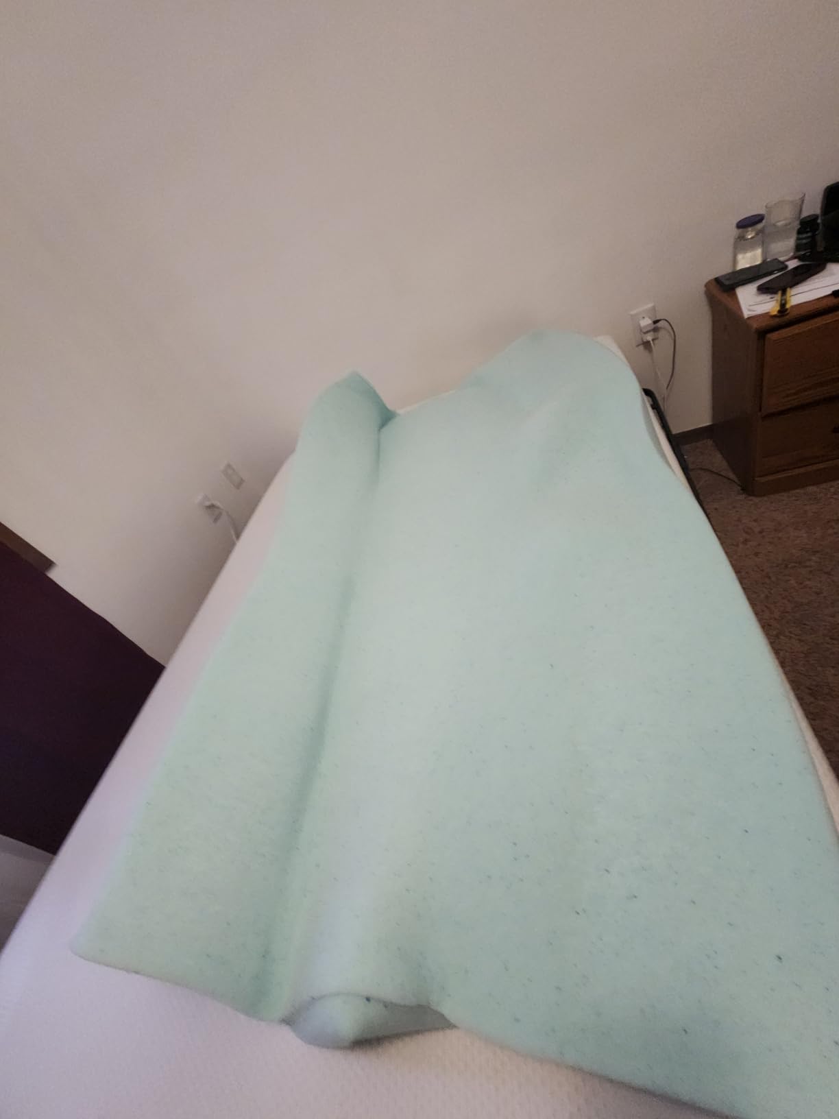 Serta ThermaGel Cooling, Pressure-Relieving Memory Foam Mattress Topper, 3 Inch, Twin Blue customer photo 2