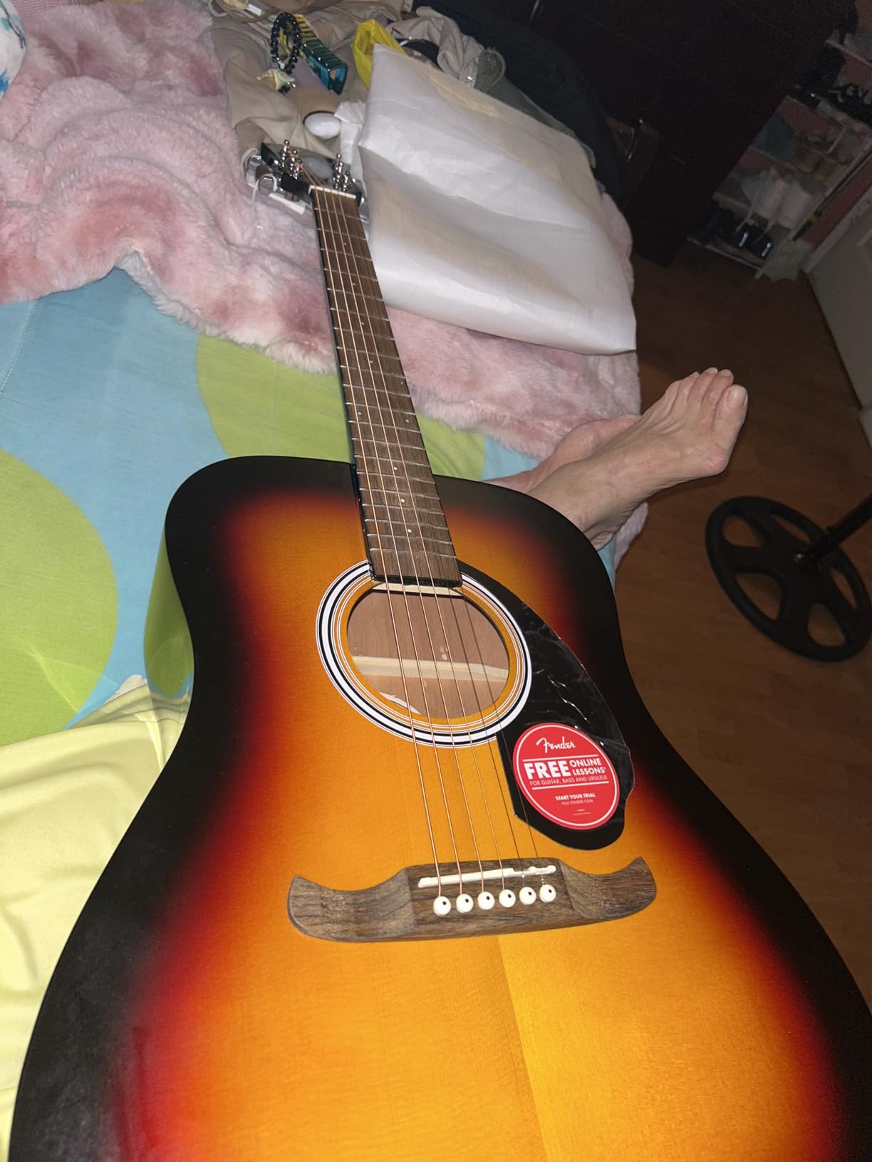Fender FA-125 Dreadnought Acoustic Guitar - Natural Bundle with Gig Bag, Tuner, Strap, Strings, Picks, and Austin Bazaar Instructional DVD customer photo 1