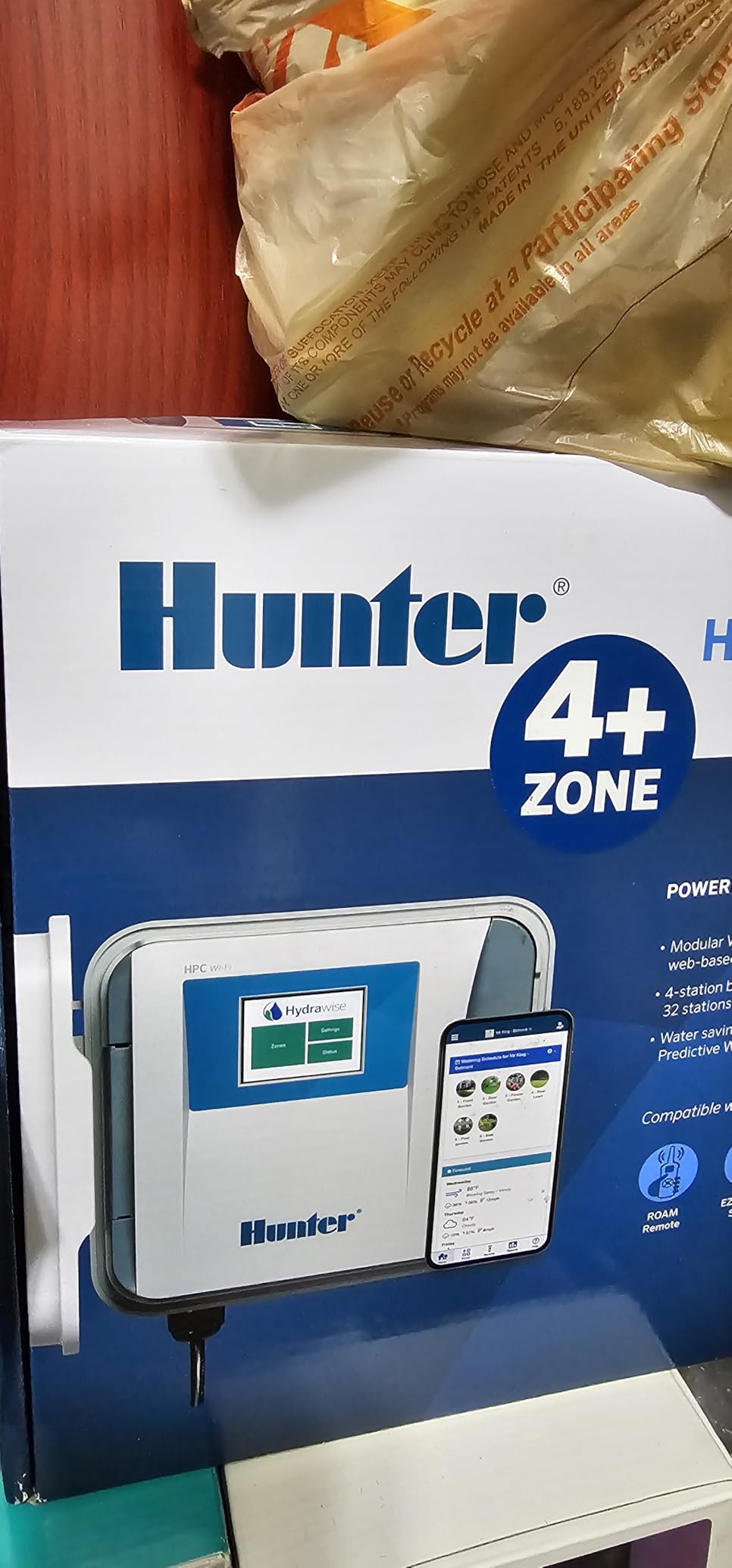 Hunter Hydrawise HPC400 Smart WiFi Irrigation Controller for Lawns and Gardens, 4 Zone, Expandable to 32 Zones, Weather Based, App Controlled customer photo 1