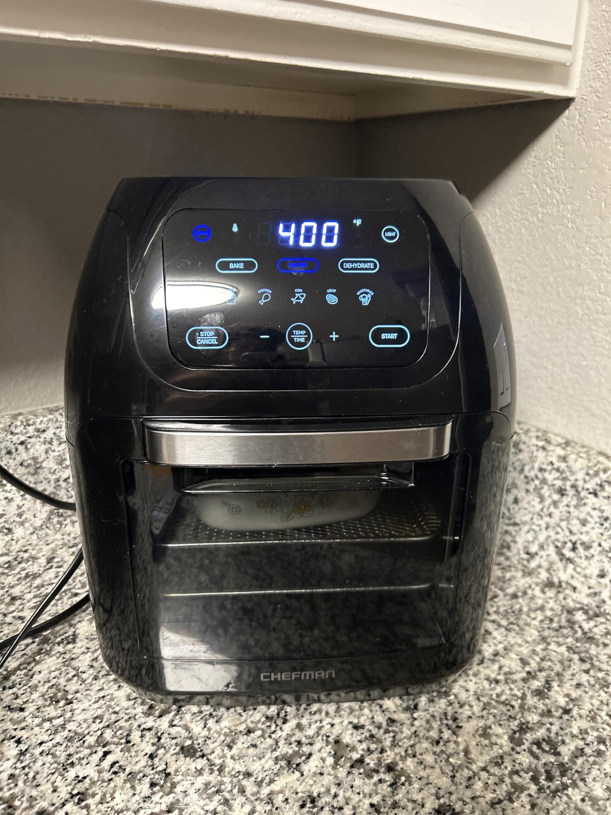 CHEFMAN Multifunctional Digital Air Fryer+ Rotisserie, Dehydrator, Convection Oven, 17 Touch Screen Presets Fry, Roast, Dehydrate, Bake, XL 10L Family Size, Auto Shutoff, Large Easy-View Window, Black customer photo 2