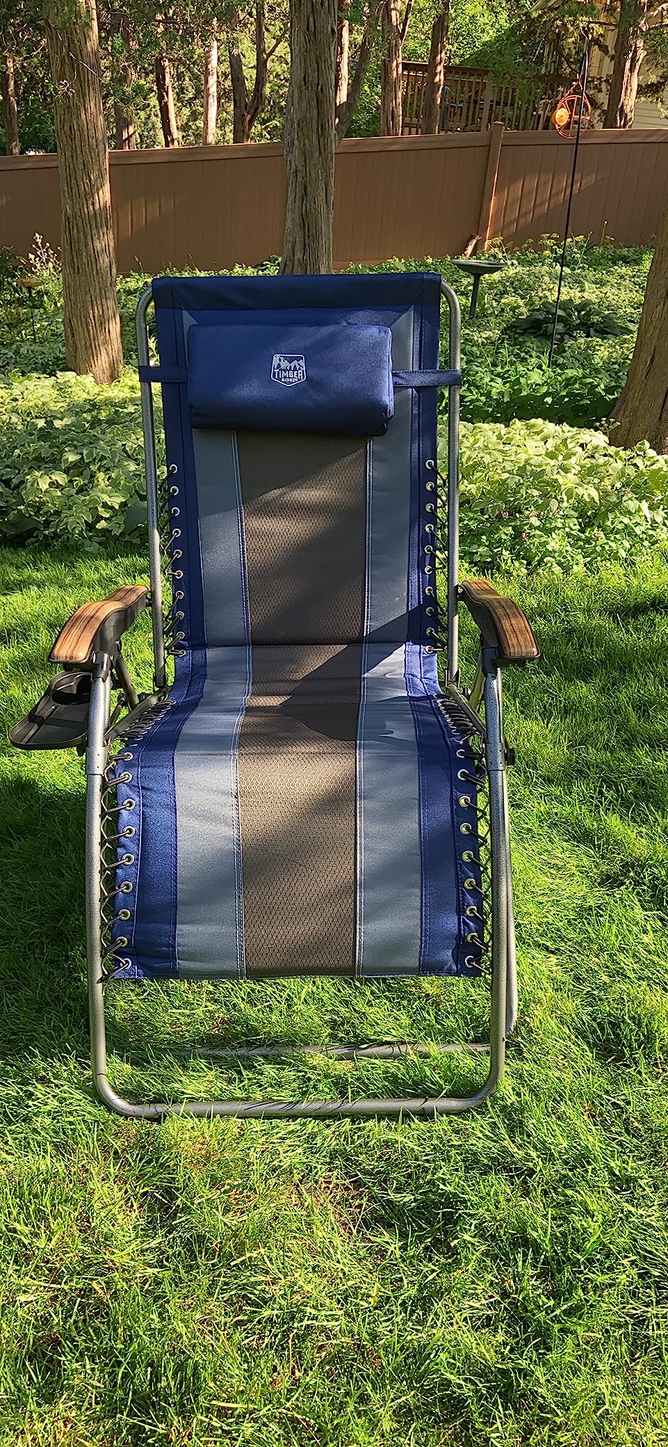 Timber Ridge Oversized Zero Gravity Chair, Padded Reclining Lounge Chair with Adjustable Headrest & Cup Holder, Heavy Duty Support 350 lbs, Foldable for Camping, Lawn, Outdoor & Indoor customer photo 2