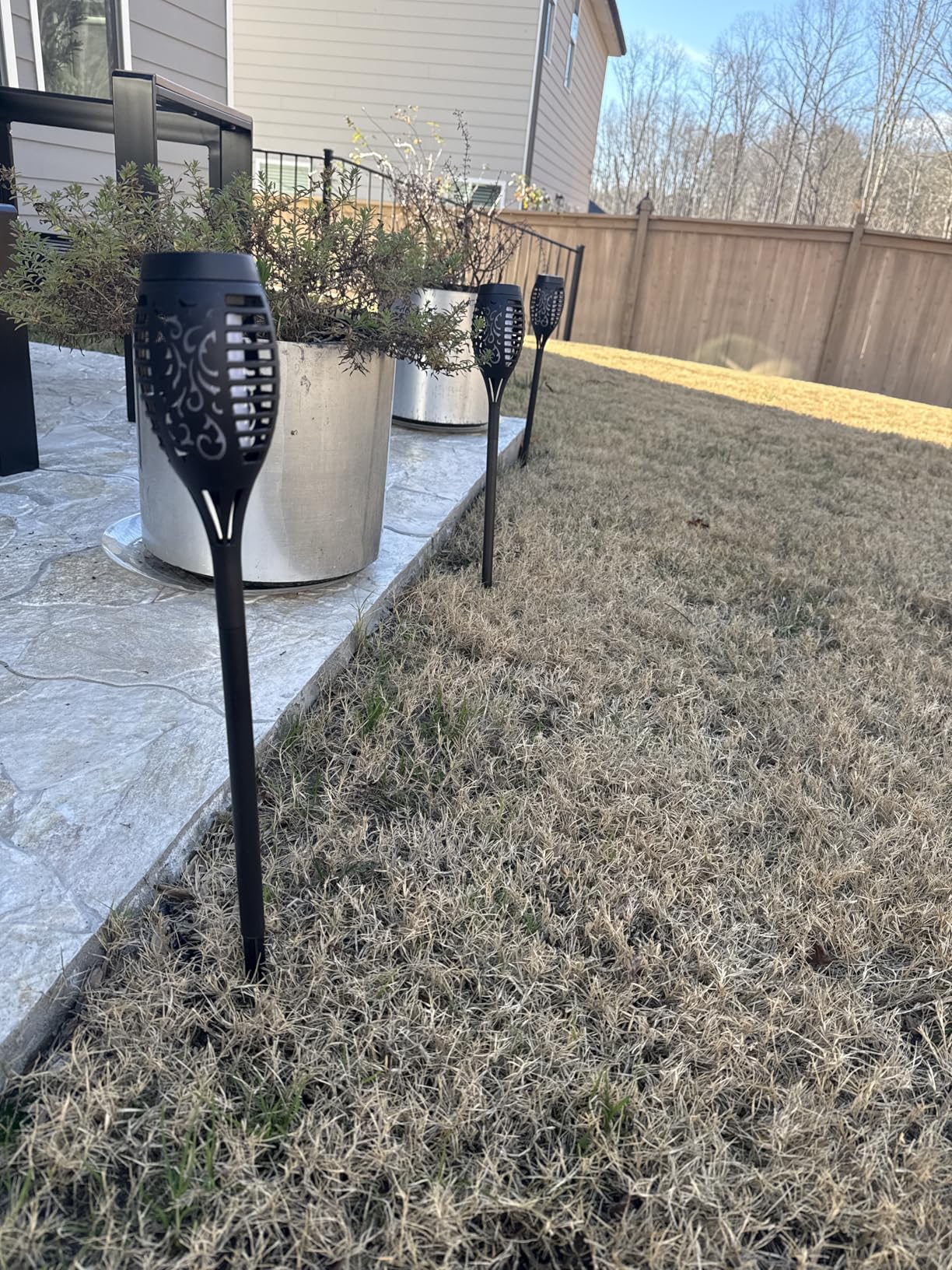 KYEKIO Solar Torch Light with Flickering Flame, 12Pack Solar Lights Outdoor, Solar Garden Lights Outdoor Waterproof, Luces Solares para Exteriores, Outside Lighting for Pathway Yard Patio Decorations customer photo 2