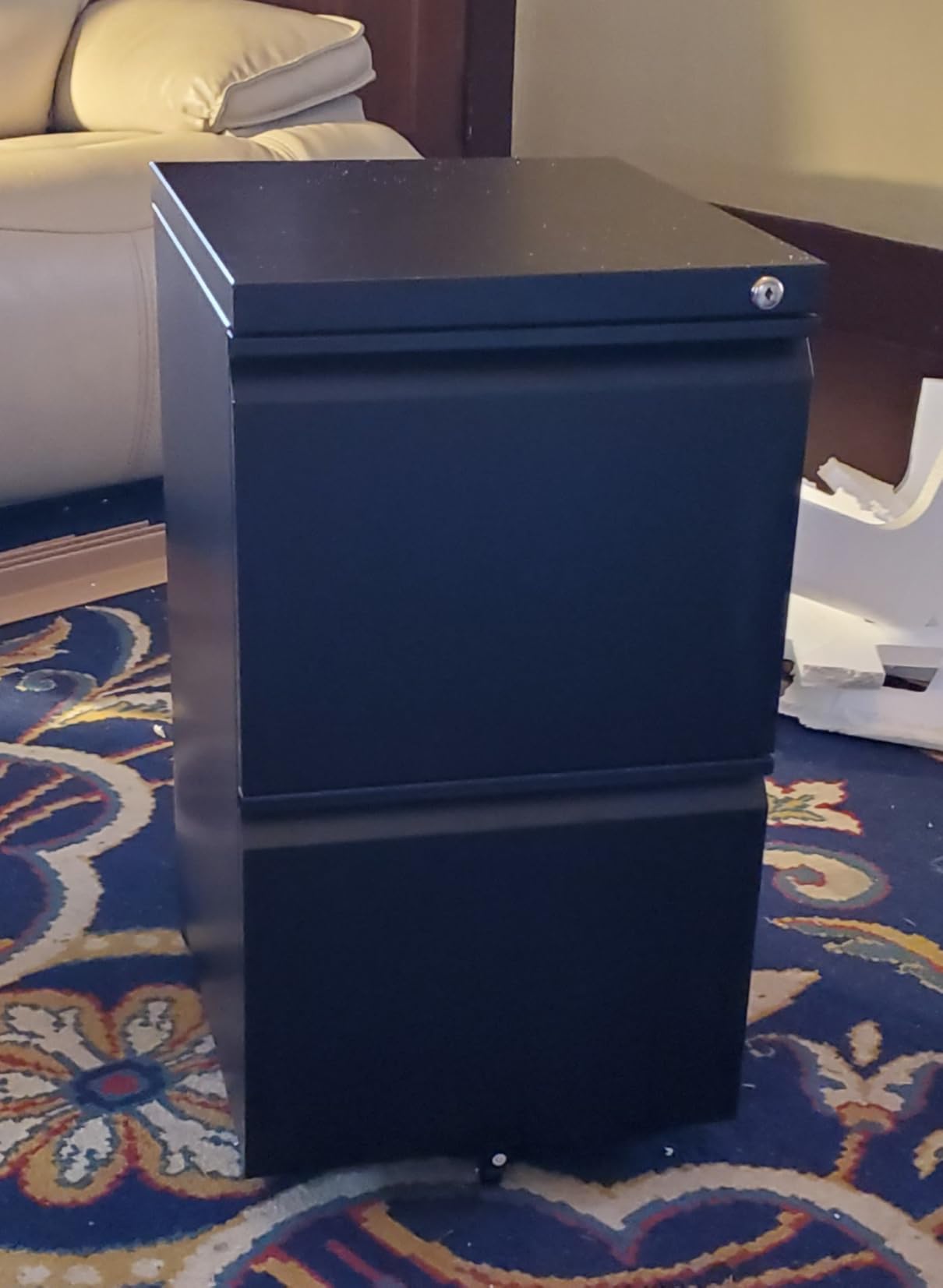 DEVAISE 2 Drawer Metal File Cabinet, Fully Assembled, Under Desk, Black, Lock, Fits Letter/Legal/A4 Size Files customer photo 2