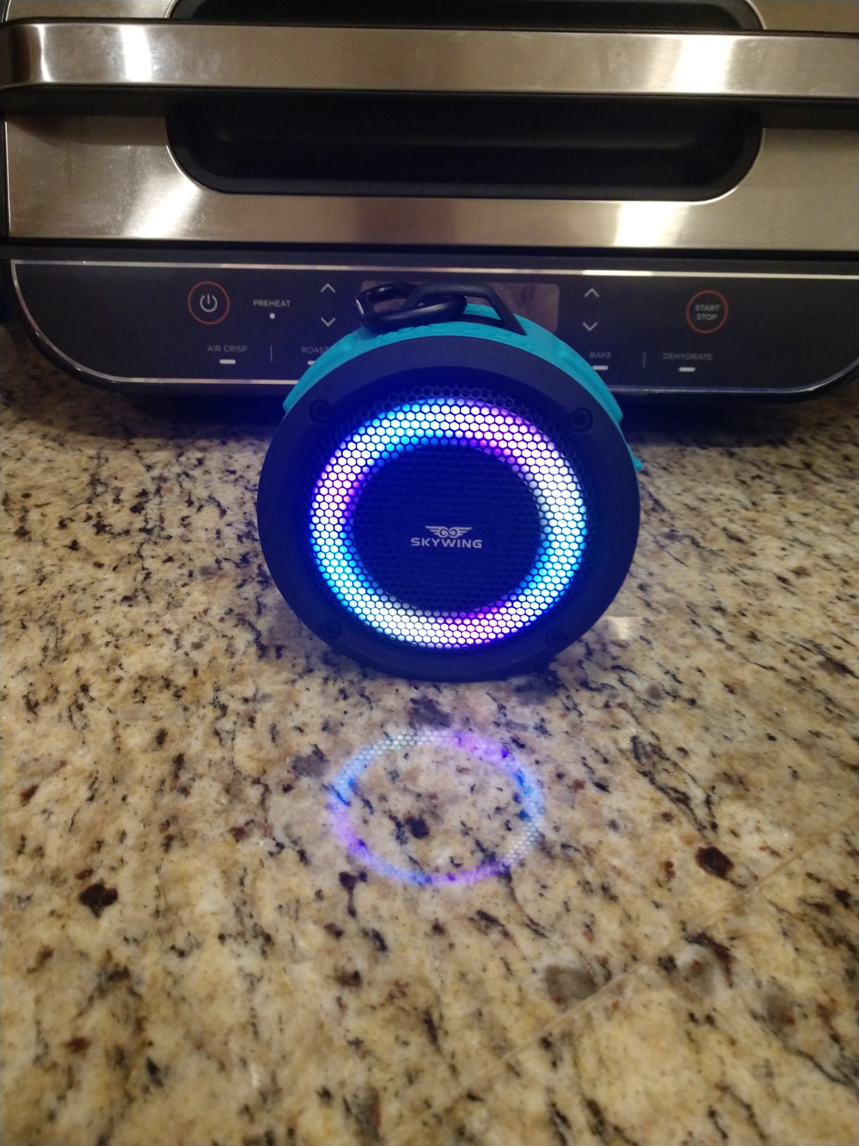 Shower Speaker, Certified IPX7 Waterproof,Portable Bluetooth Speaker with Suction Cup,Hook,Light, Stocking Stuffers, Premium Mini Outdoor Wireless Speaker, Ideal Gift for Christmas (Blue) customer photo 1