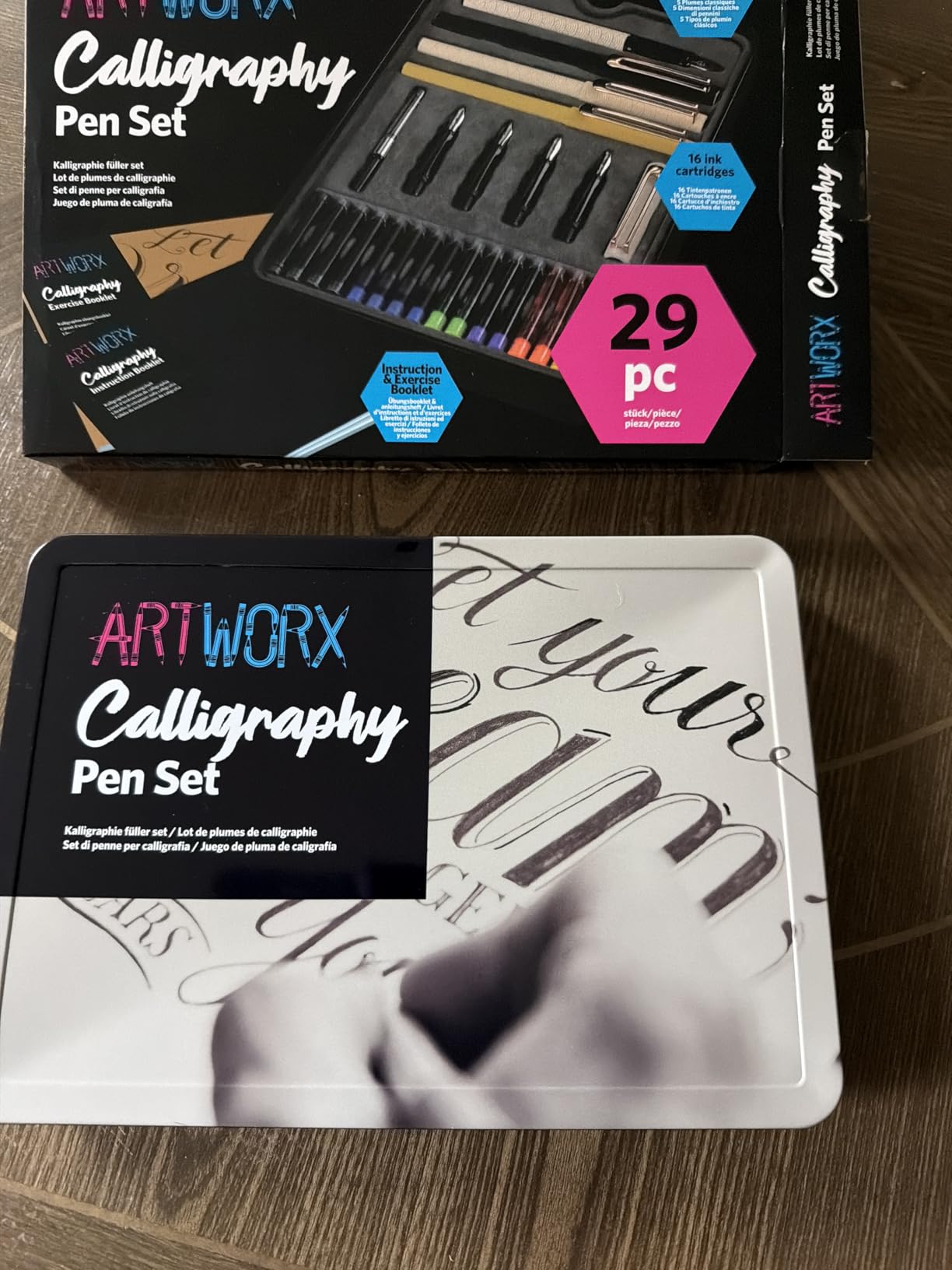 Artworx Calligraphy Pens Set - Introductory Caligraphy Writing & Hand Lettering Kit - Includes Instructions, Guide Book and Practice Book - Calligraphy Set For Beginners customer photo 1