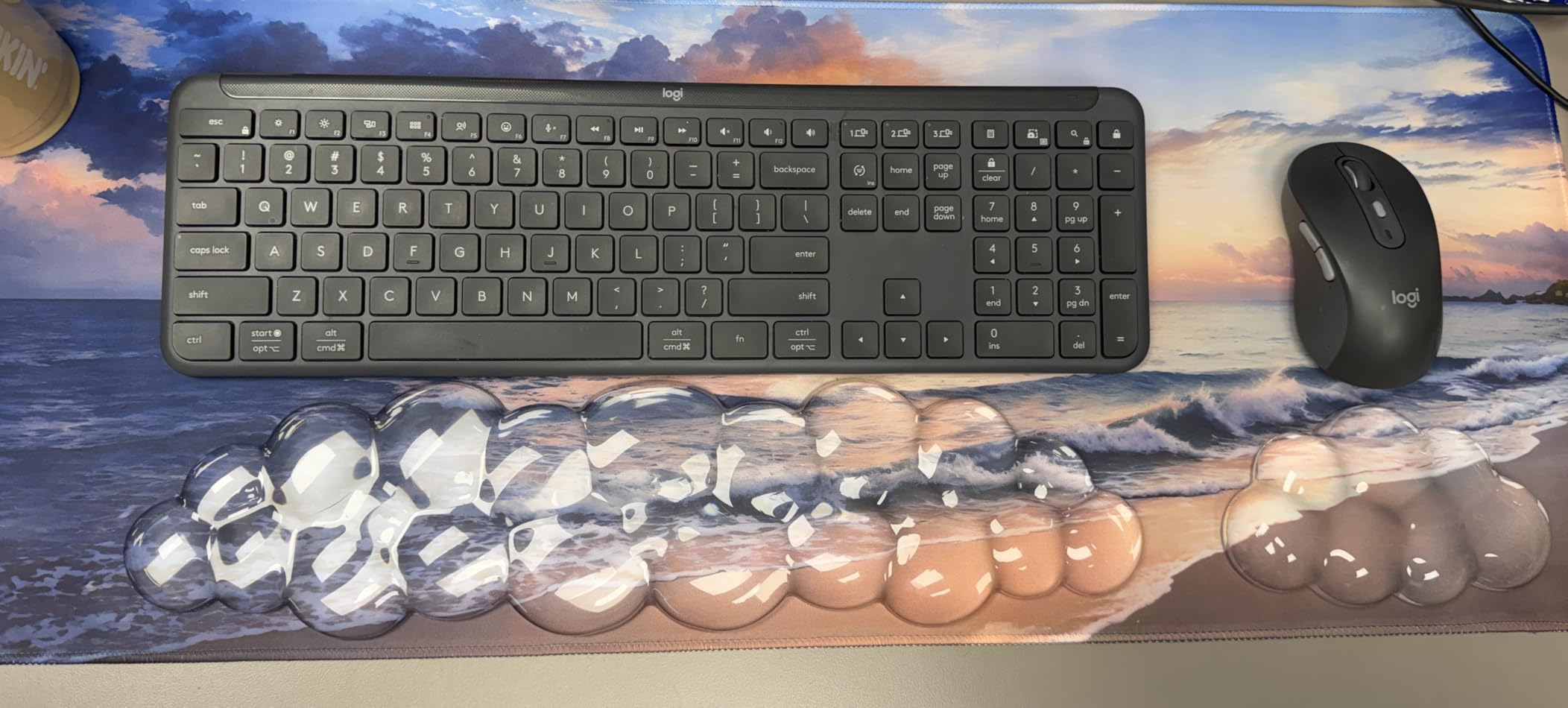 Dynippy Thin Extended Gaming Mouse Pad (31.5 * 11.8 * 0.08 inch) with Stitched Edges Large, Long XXL Keyboard and Mouse pad Desk Mat for Gaming Office & Home - Galaxy Space customer photo 2