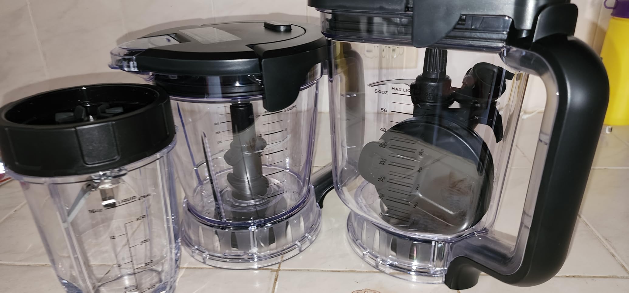 Ninja Blender, Compact Kitchen System, 1200W, 3 Functions for Smoothies, Dough & Frozen Drinks with Auto-IQ, 72-oz. Blender Pitcher, 40-oz. Processor Bowl & 18-oz. Single-Serve Cup, Grey, AMZ493BRN customer photo 2