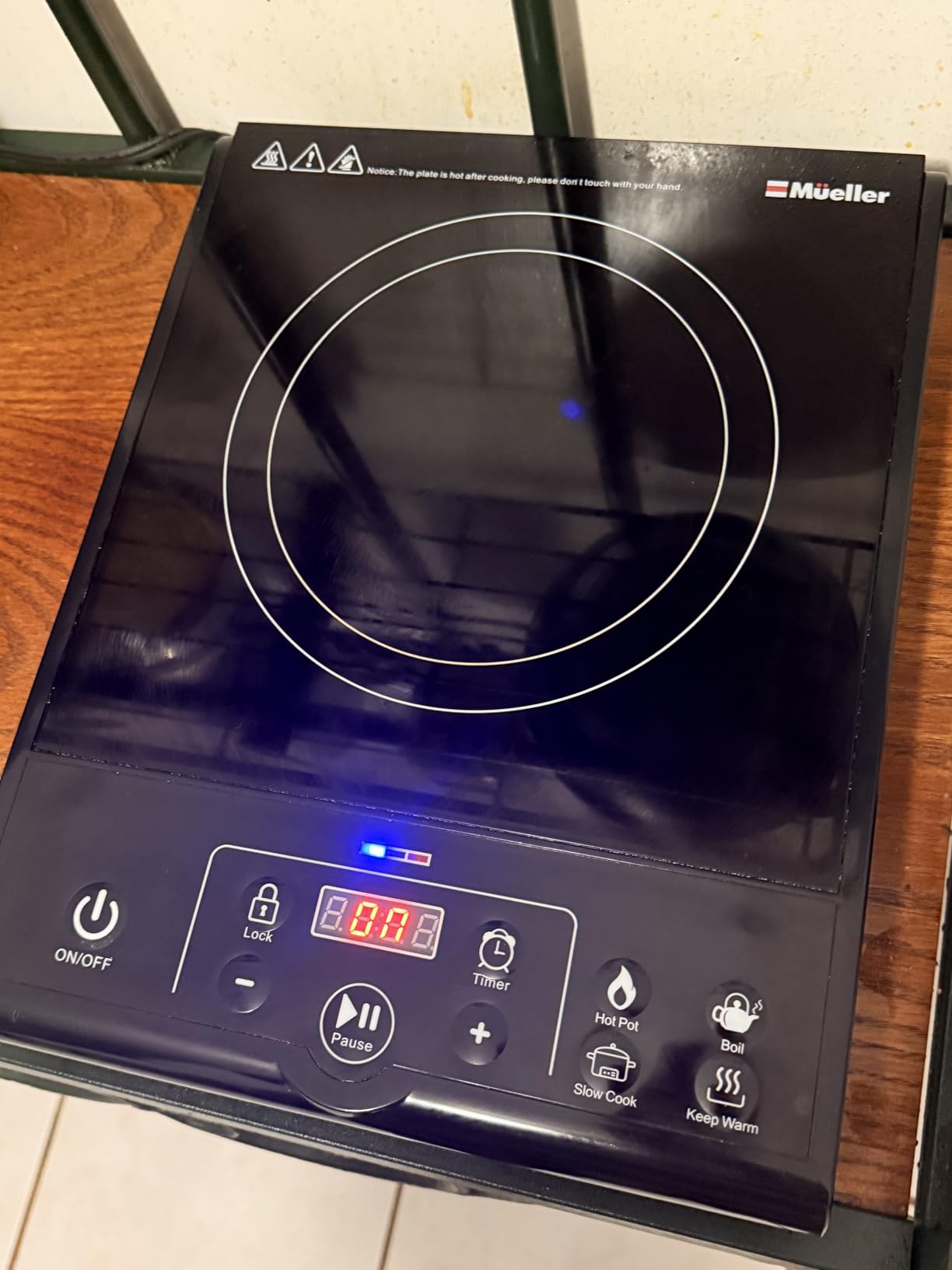 Mueller RapidTherm Portable Induction Cooktop, 1800W Single Burner Hot Plate with 8 Power Levels, 8 Temperature Settings, 4 Presets, 4-Hour Timer, Auto Shut-Off & Child Lock for RV, Dorm, Small Kitchen customer photo 2
