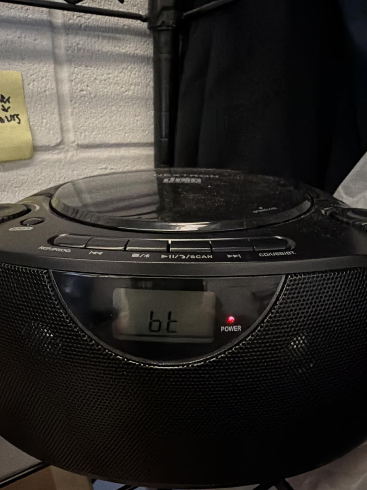 Portable CD Player Bluetooth Boombox with AM/FM Radio, USB, AUX-in, Headphone Jack, CD-R/RW & MP3-CD Compatible, Stereo Sound with Bass Boost, AC/Battery Operated - Black customer photo 1