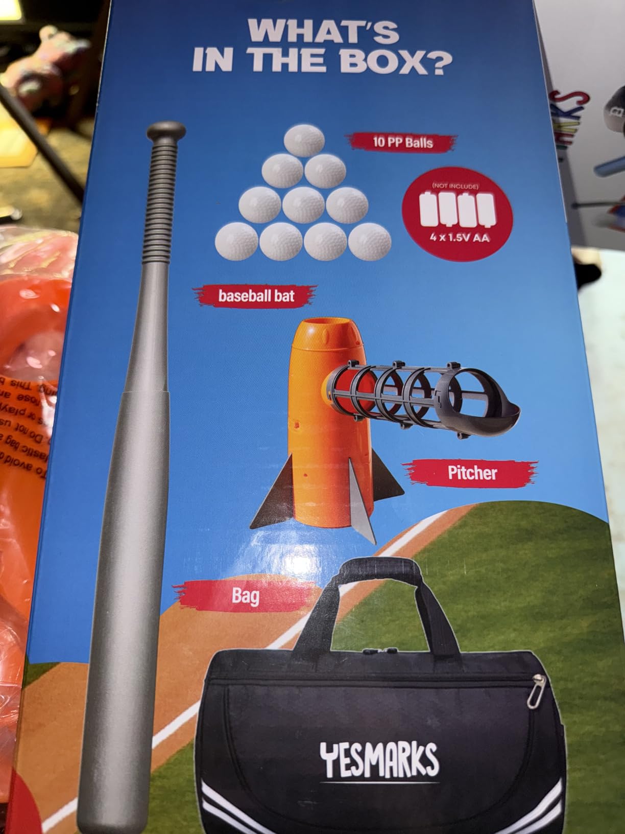 YESMARKS Kids Auto Baseball Pitching Machine Outdoor Toy Set - Training Equipment & Batting Practice Toys for Youth, Includes 10 Baseballs, Baseball Bat and Sports Bag customer photo 1