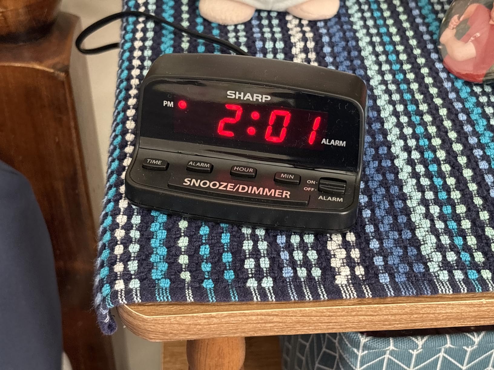 Sharp Digital Alarm Clock with Keyboard Style Controls, Battery Back-up, Easy to Use with Simple Operation, Black Case with Red LED Display customer photo 2